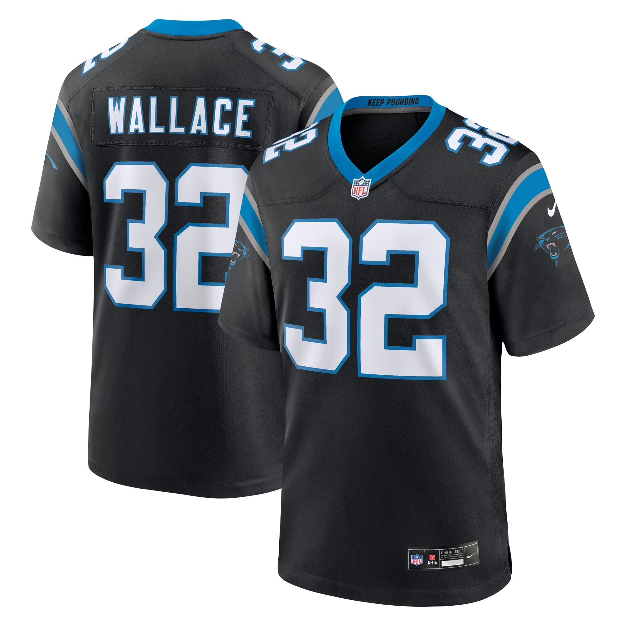 Hunk Wear - Trevin Wallace Carolina Panthers Nike Team Game Jersey - Black