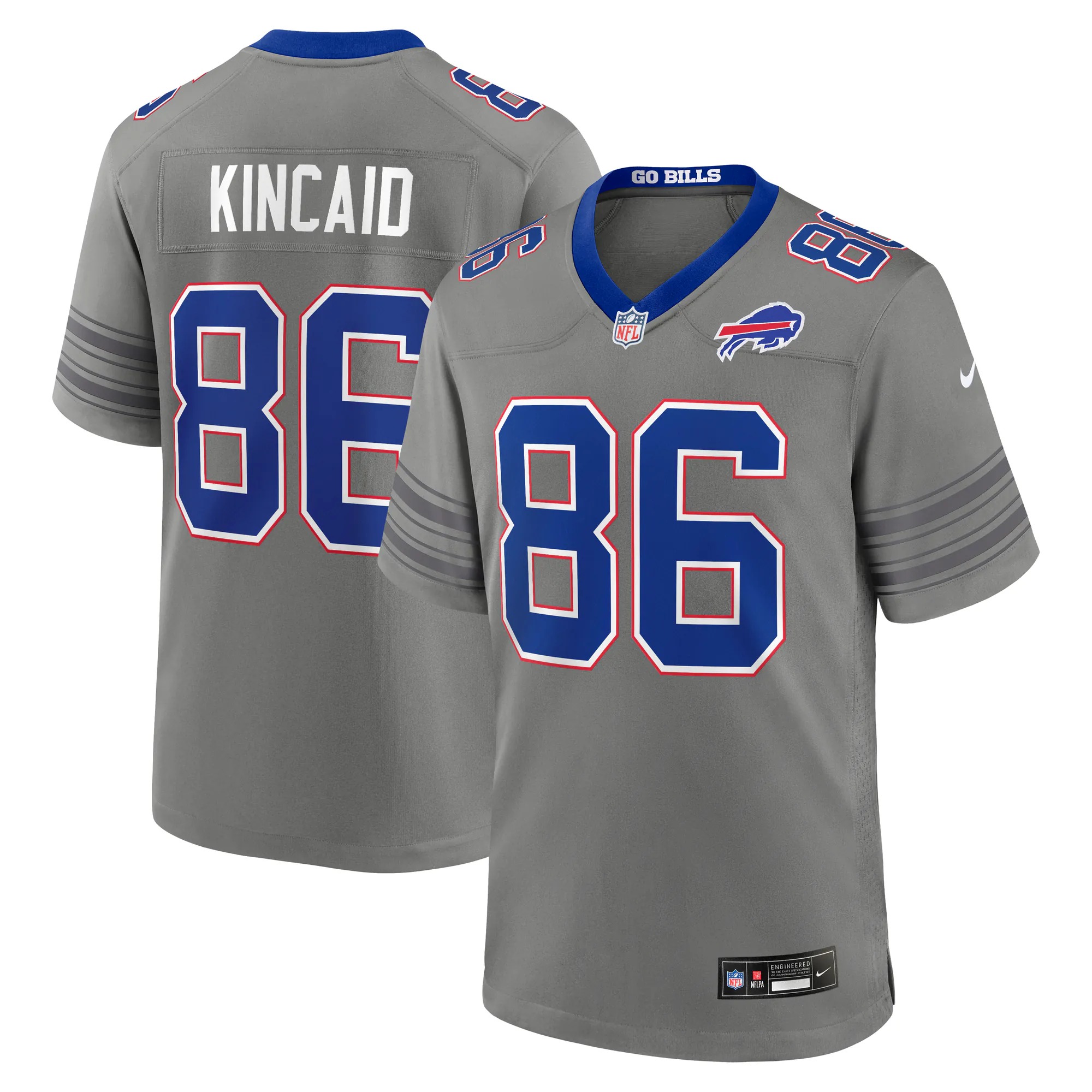 Hunk Wear - Dalton Kincaid Buffalo Bills Nike Nickel City Game Jersey - Gray