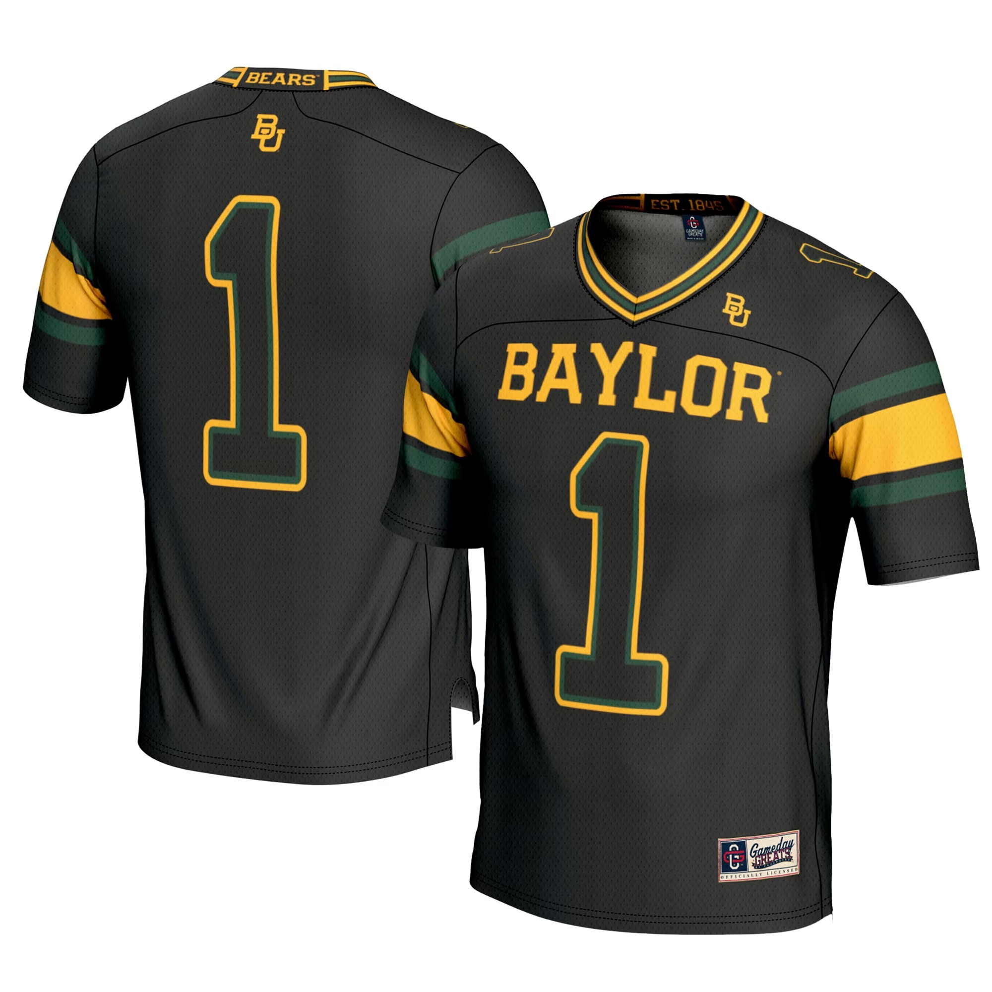 Hunk Wear - #1 Baylor Bears GameDay Greats Football Jersey - Black