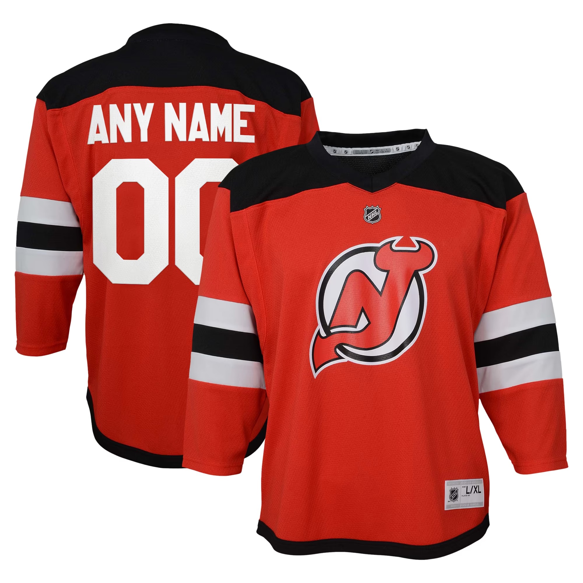Hunk Wear - New Jersey Devils Youth Replica Custom Jersey - Red