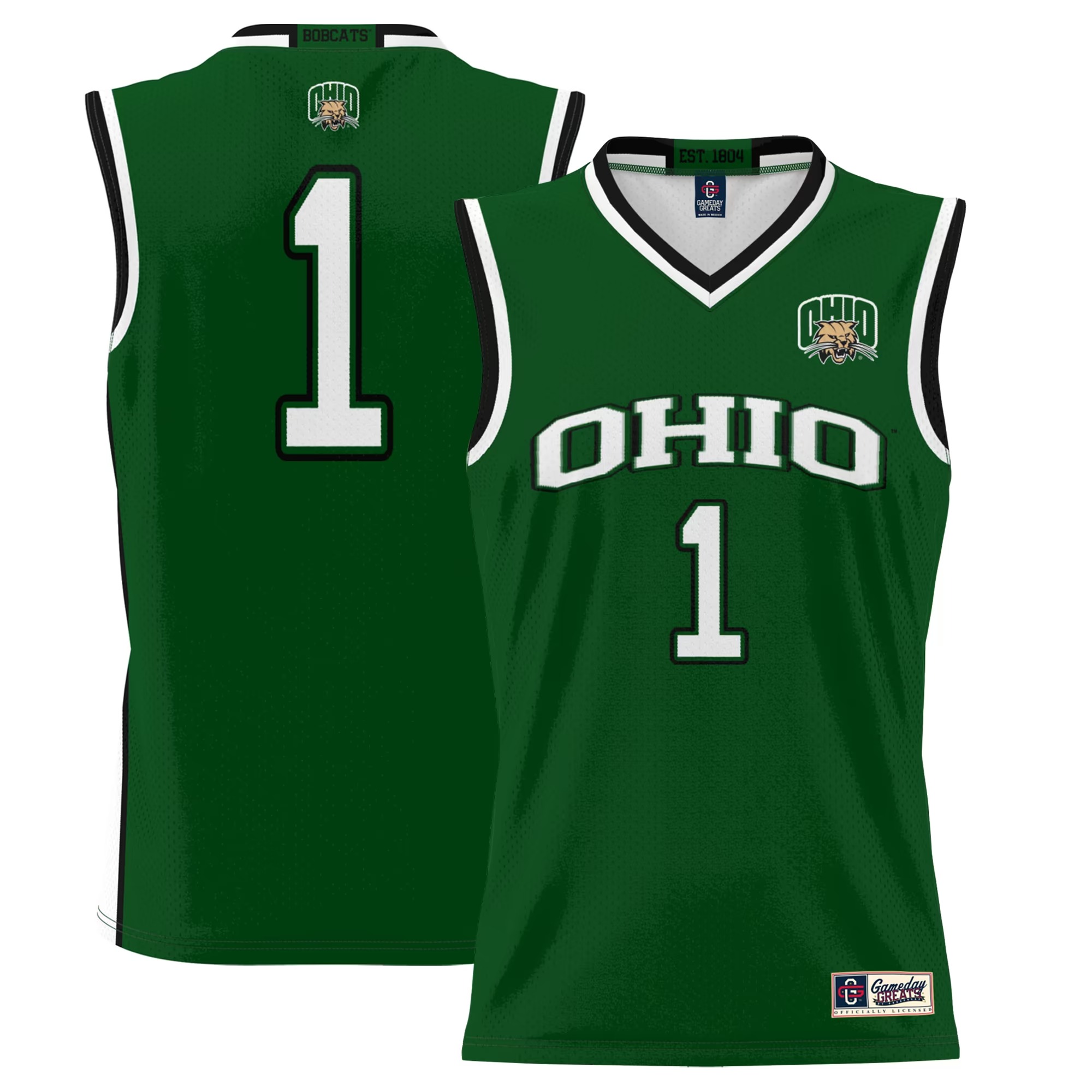 Hunk Wear - #1 Ohio Bobcats GameDay Greats Lightweight Basketball Jersey - Green
