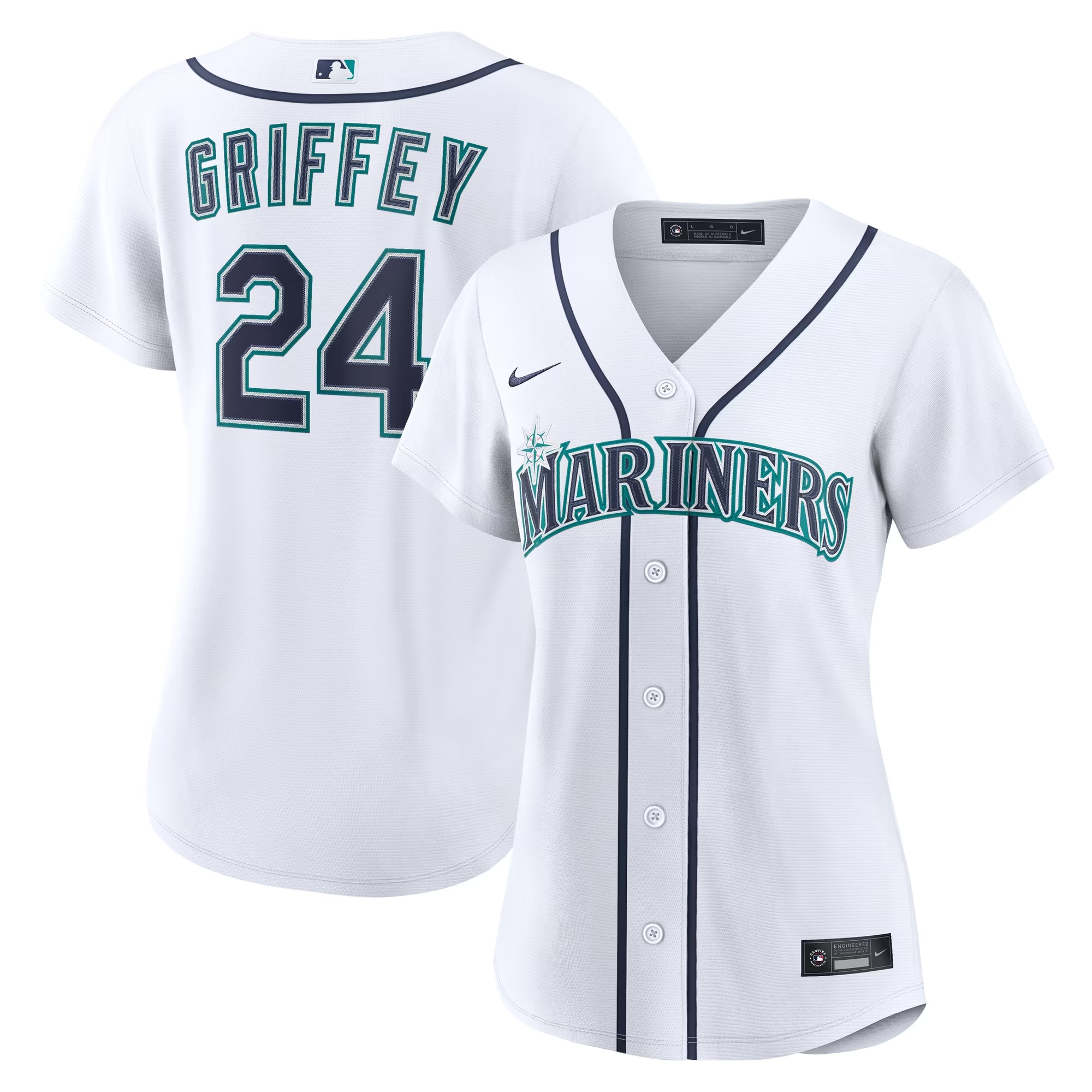 Hunk Wear - Ken Griffey Jr. Seattle Mariners Nike Women's Home Replica Jersey - White
