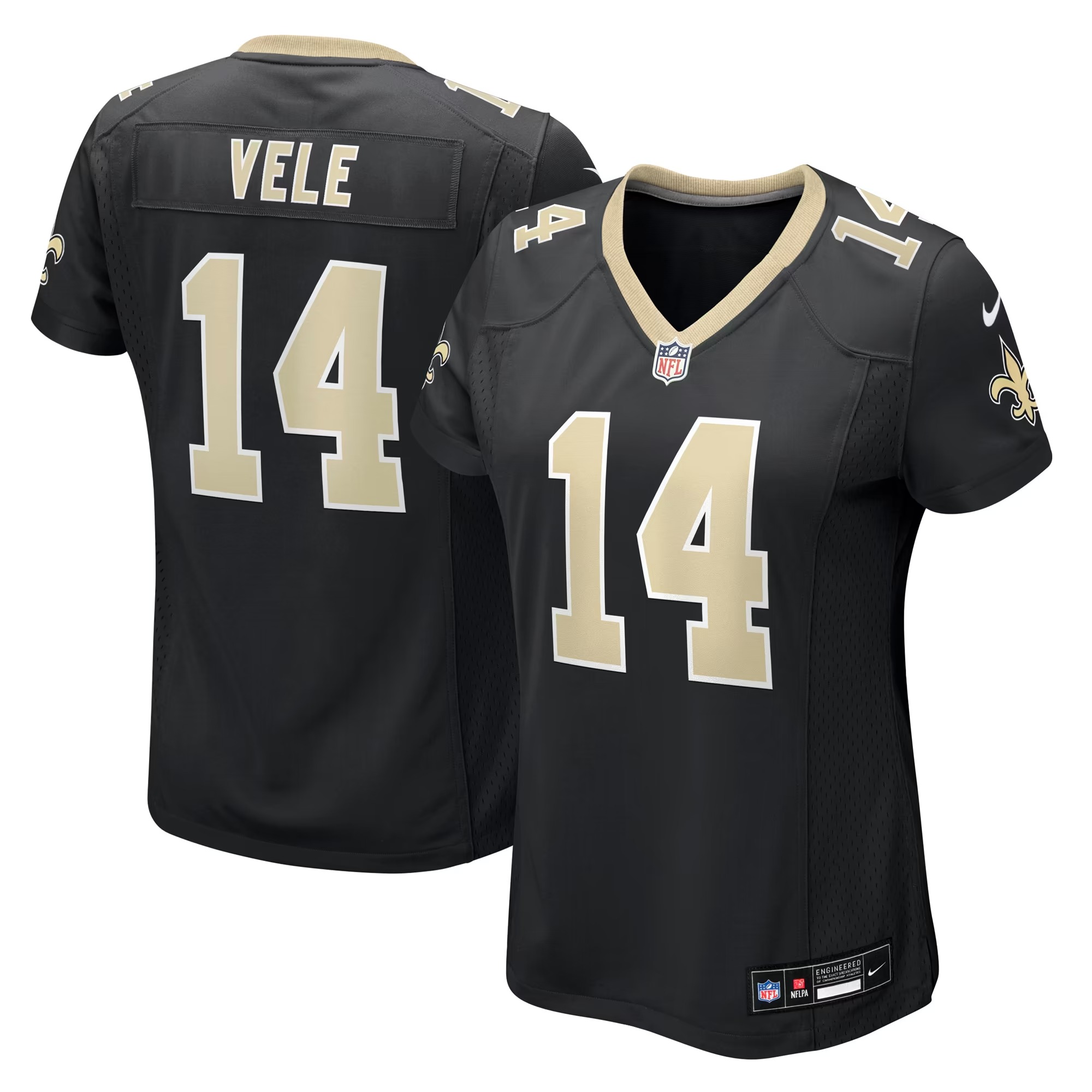 Hunk Wear - Devaughn Vele New Orleans Saints Nike Women's Team Game Jersey - Black