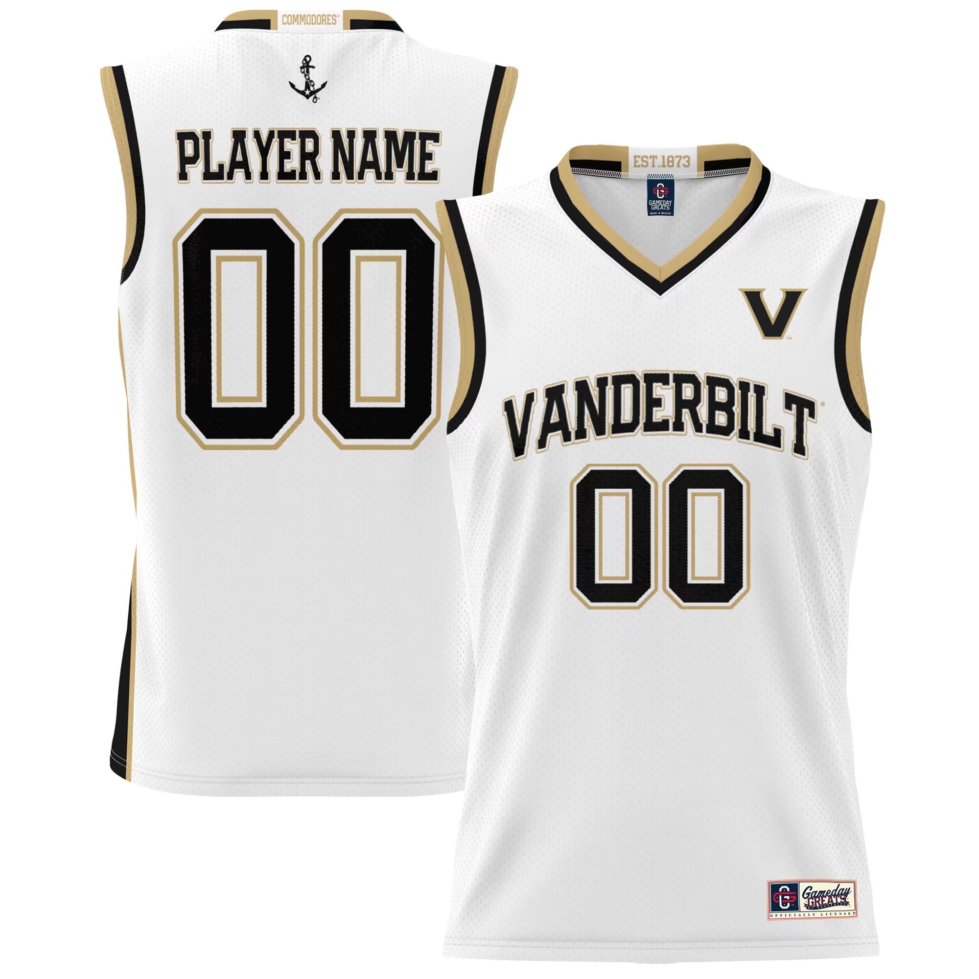 Hunk Wear - Vanderbilt Commodores GameDay Greats Youth NIL Pick-A-Player Lightweight Women's Basketball Jersey - White