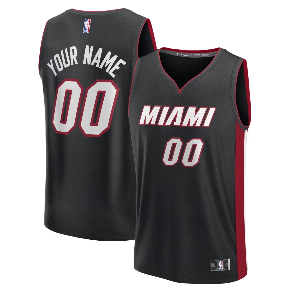 Hunk Wear - Miami Heat Fanatics Fast Break Custom Jersey - Icon Edition - Black