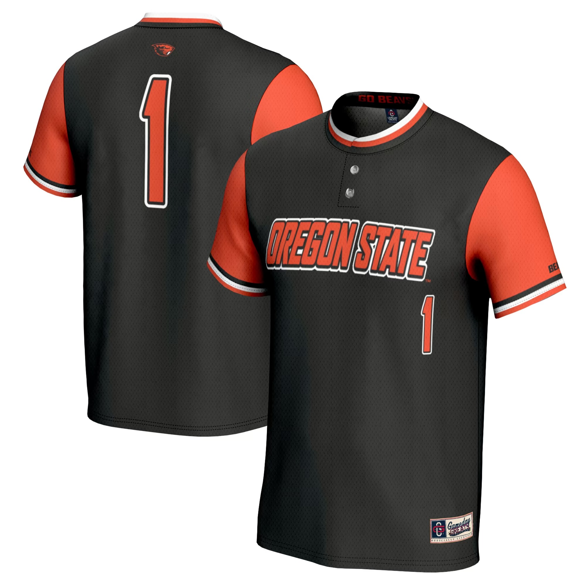 Hunk Wear - #1 Oregon State Beavers GameDay Greats Youth Softball Fashion Jersey - Black