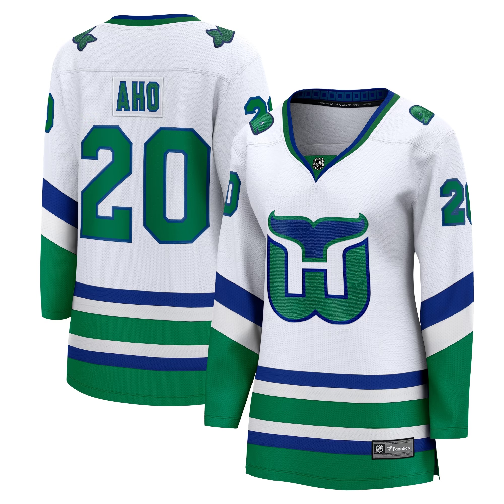 Hunk Wear - Sebastian Aho Carolina Hurricanes Fanatics Women's Throwback Breakaway Jersey - White