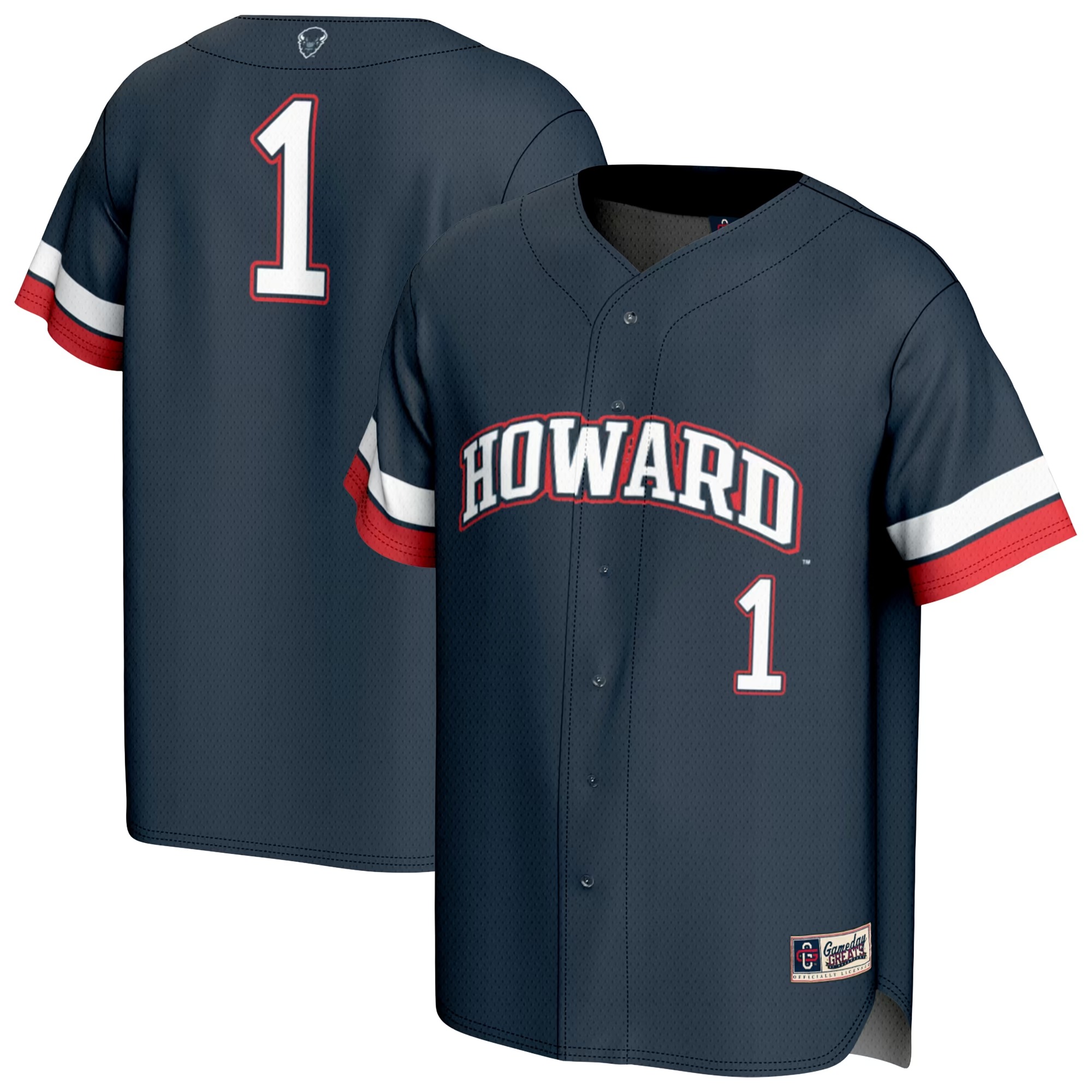 Hunk Wear - Howard Bison GameDay Greats Youth Collegiate Baseball Fashion Jersey - Navy