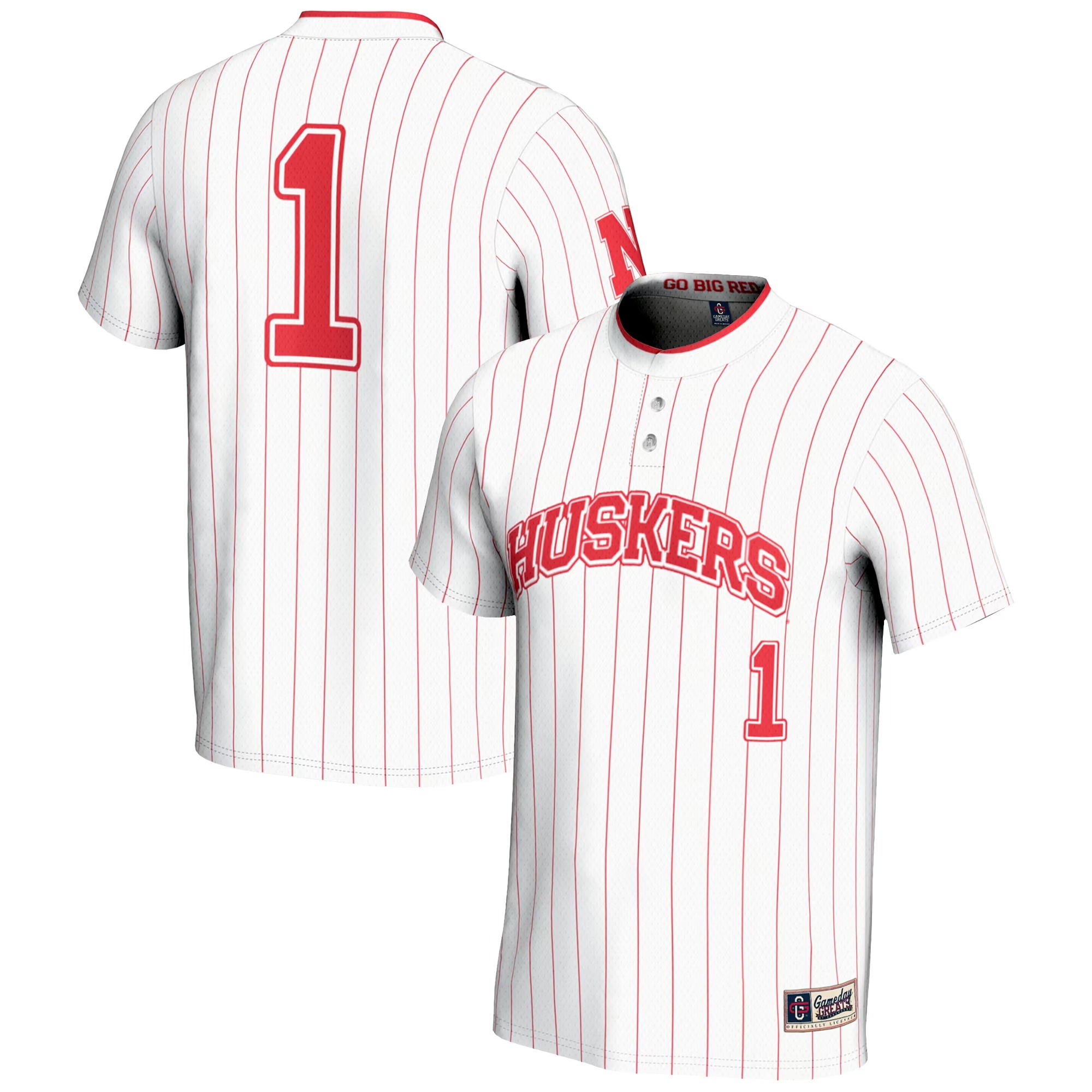 Hunk Wear - #1 Nebraska Huskers GameDay Greats Youth Lightweight Softball Jersey - White