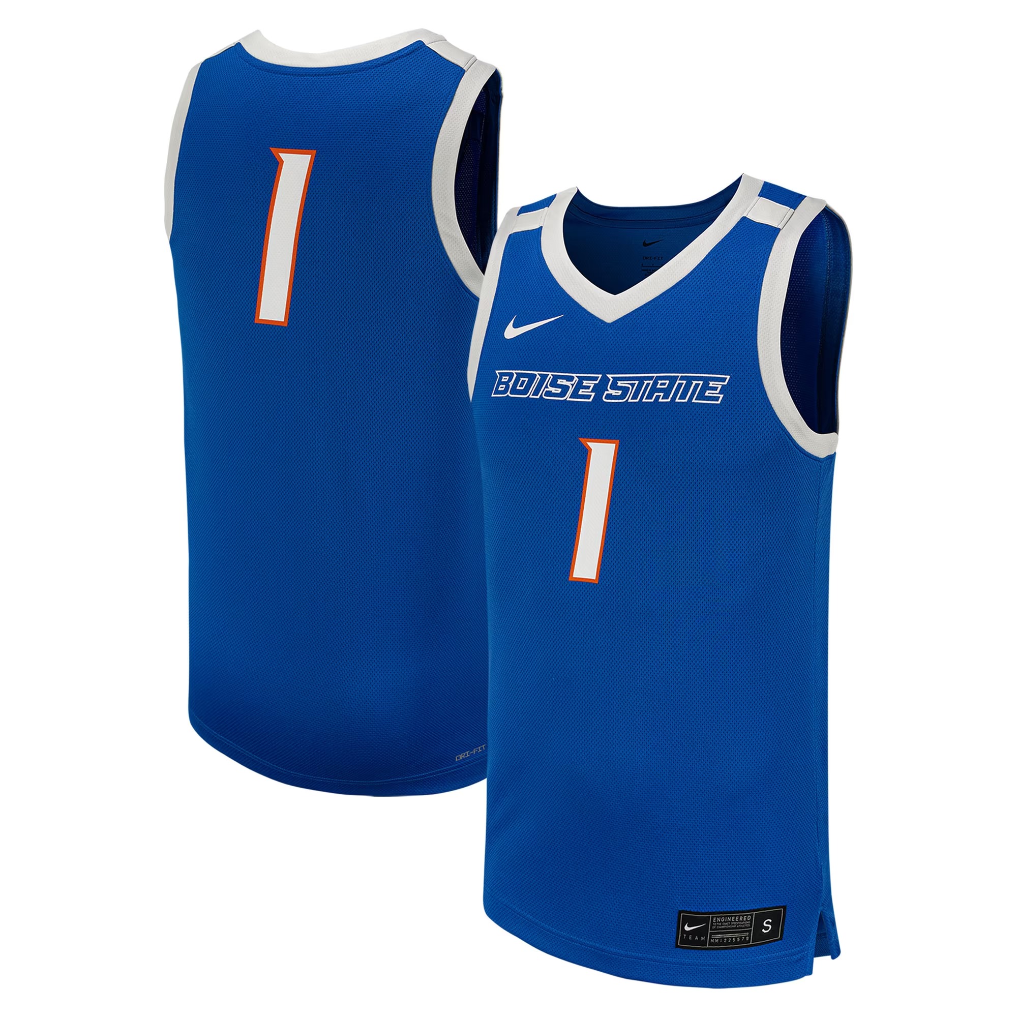 Hunk Wear - #1 Boise State Broncos Nike Replica Basketball Jersey - Royal