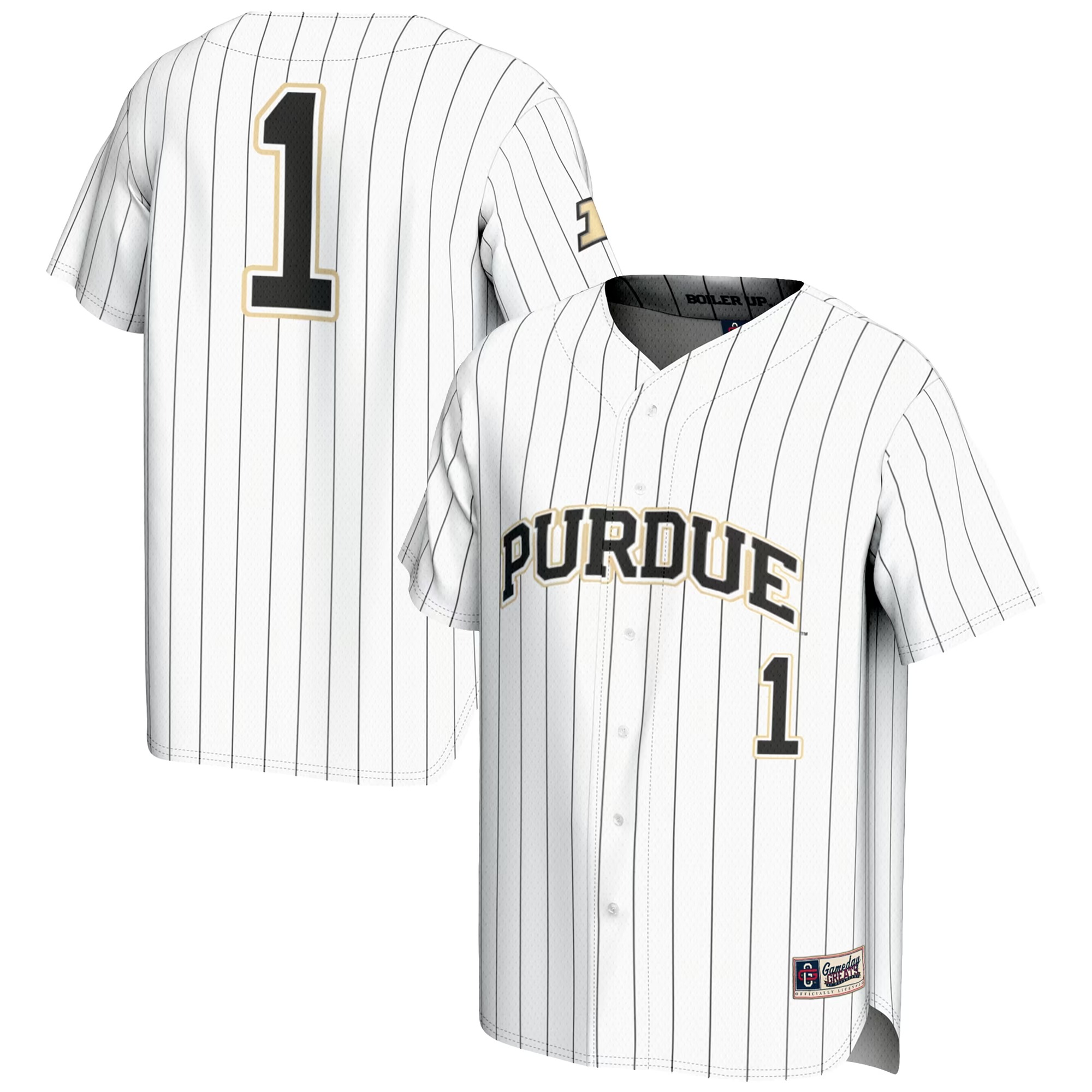 Hunk Wear - #1 Purdue Boilermakers GameDay Greats Youth Lightweight Baseball Jersey - White