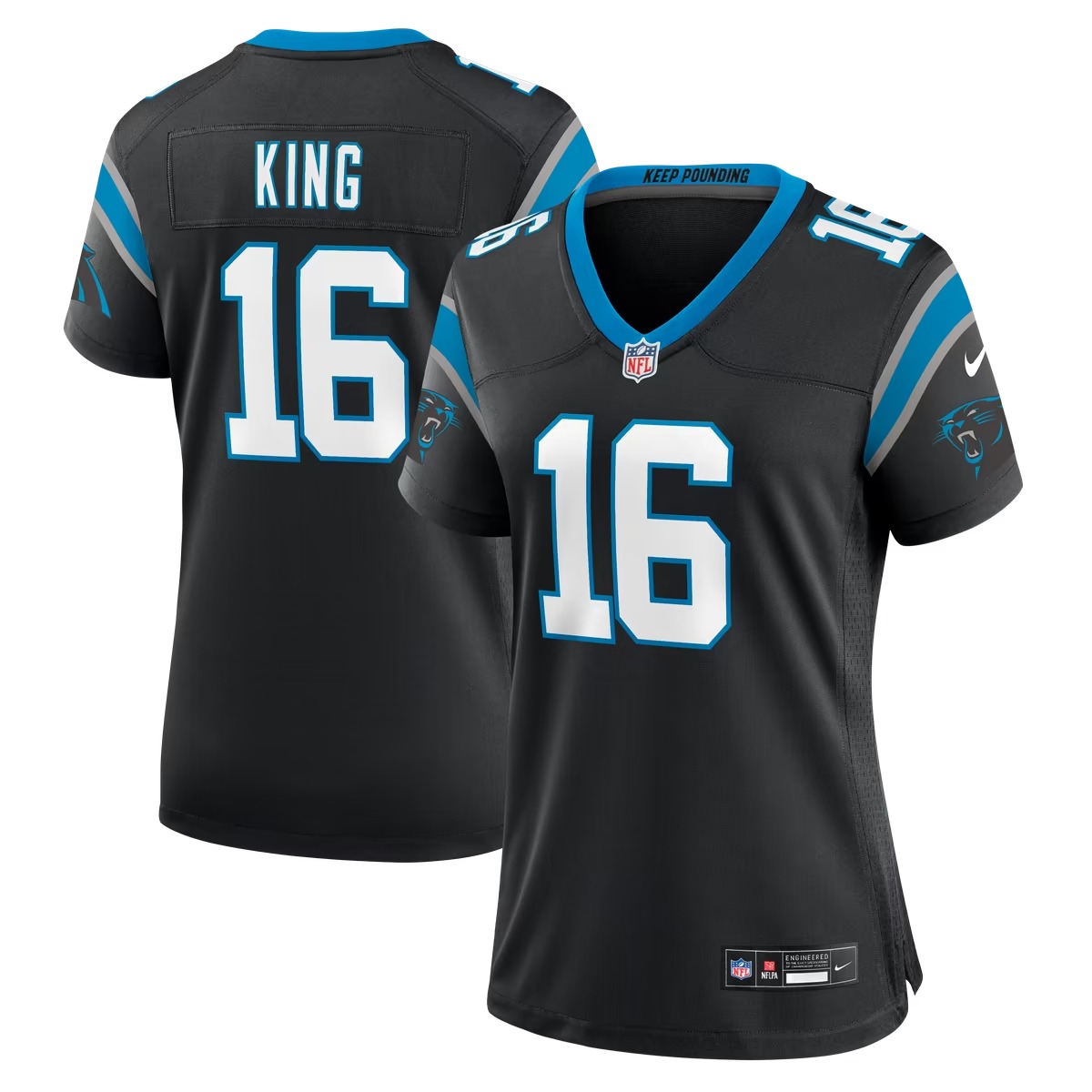 Hunk Wear - Haynes King Carolina Panthers Nike Women's Team Game Jersey - Black