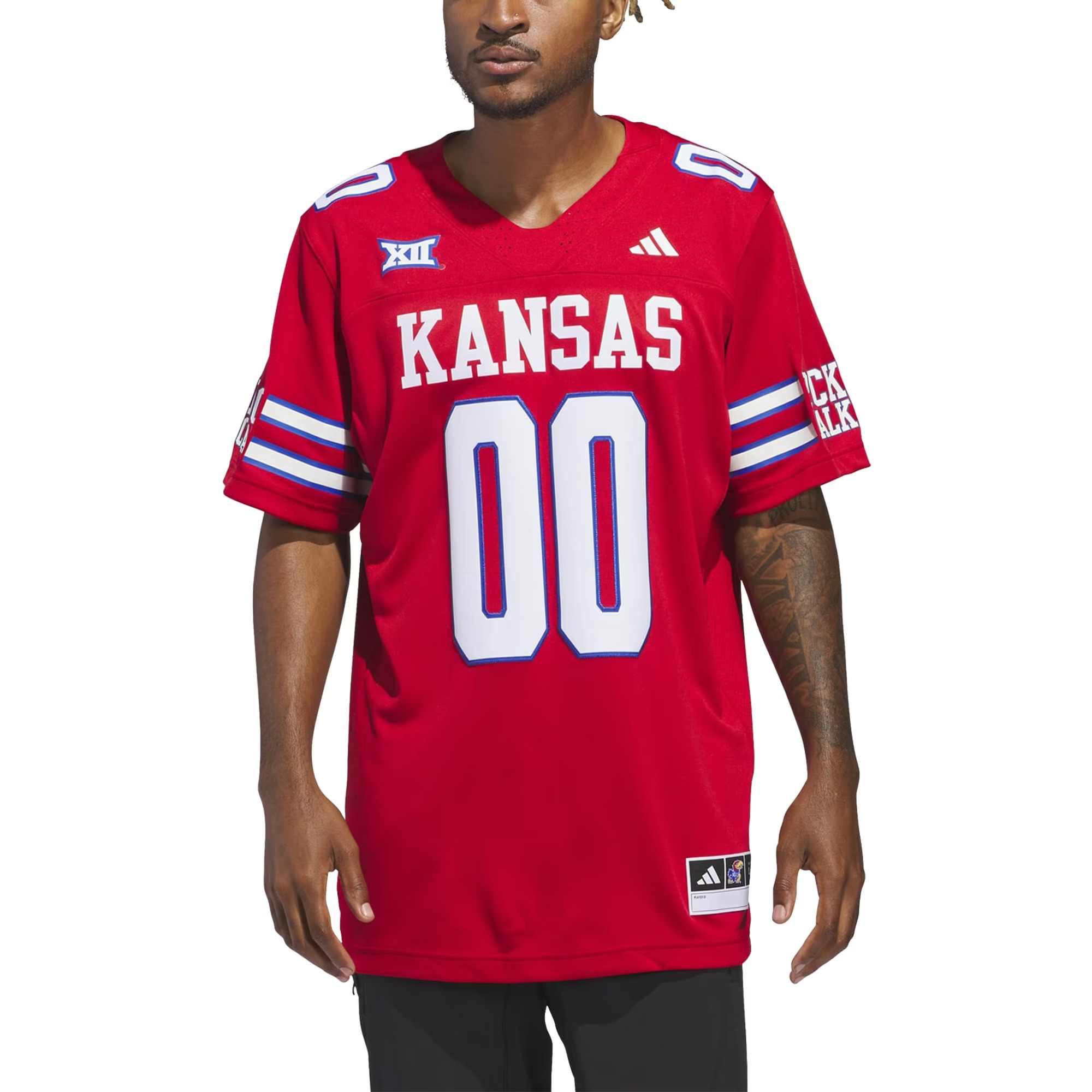 Hunk Wear - #00 Kansas Jayhawks adidas Alternate Premier Jersey â€“ Red