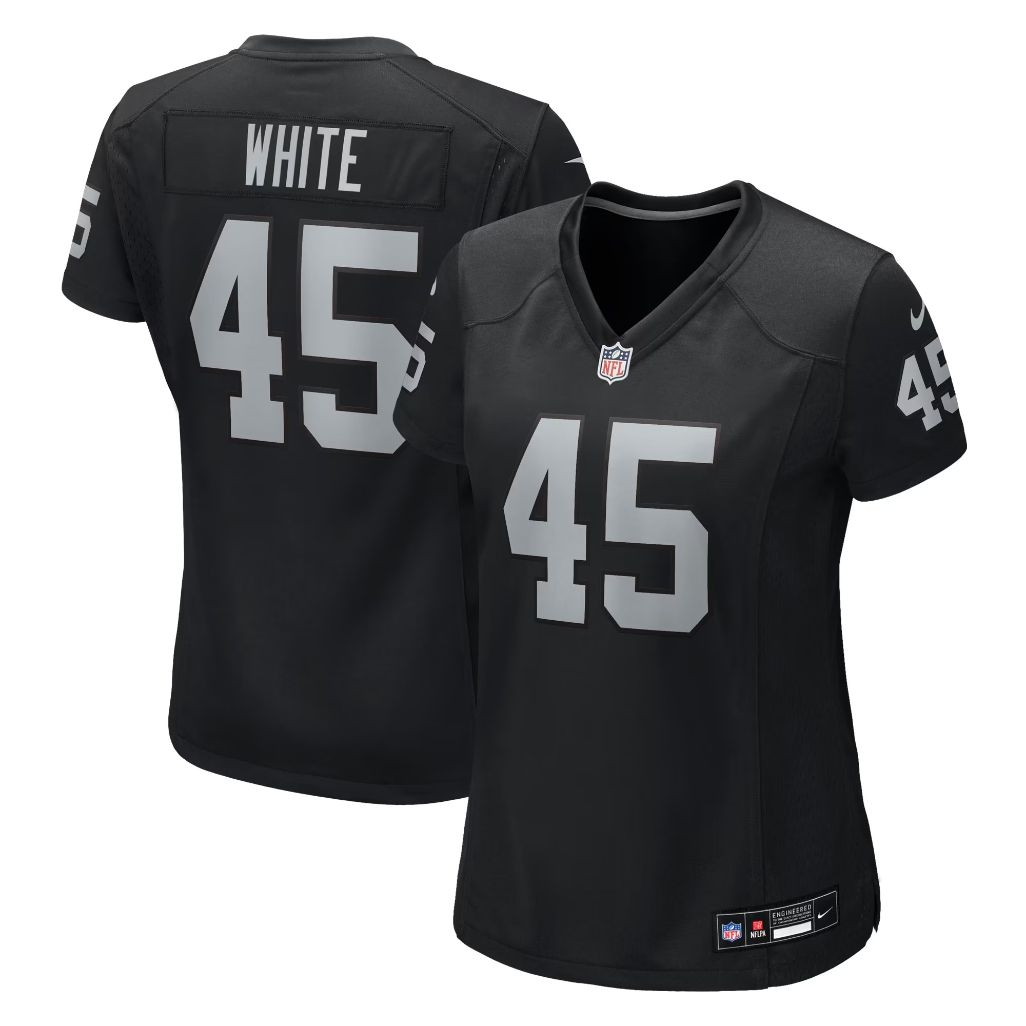 Hunk Wear - Devin White Las Vegas Raiders Nike Women's Team Game Jersey - Black