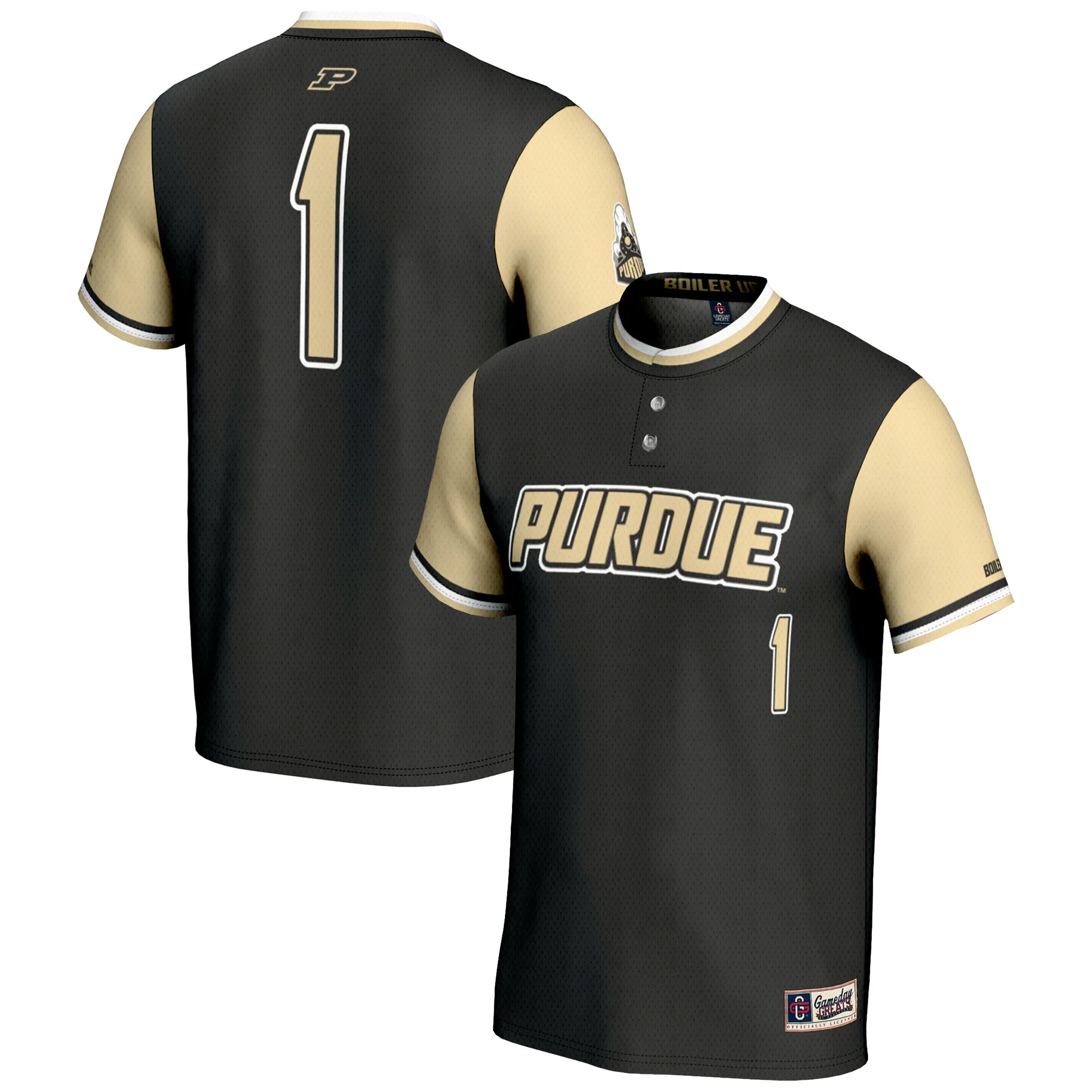 Hunk Wear - #1 Purdue Boilermakers GameDay Greats Lightweight Softball Jersey - Gold