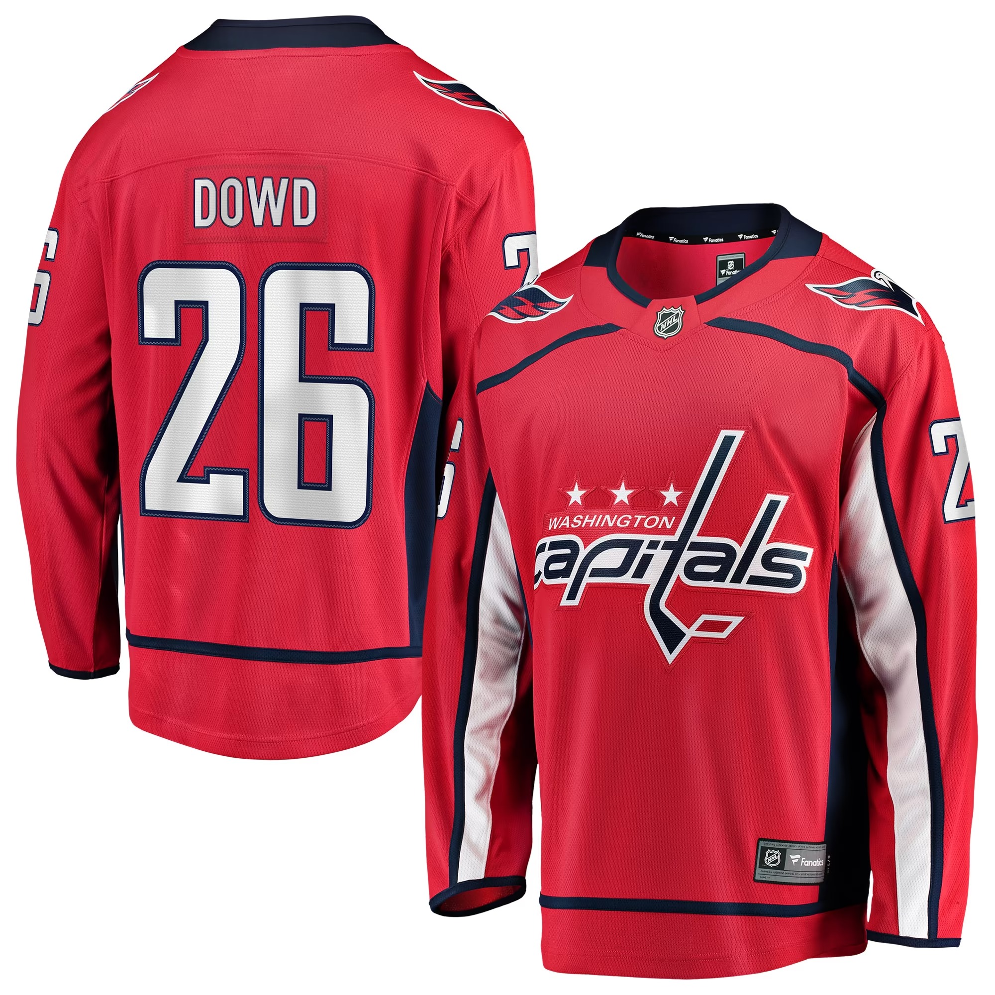 Hunk Wear - Nic Dowd Washington Capitals Fanatics Home Breakaway Player Jersey - Red