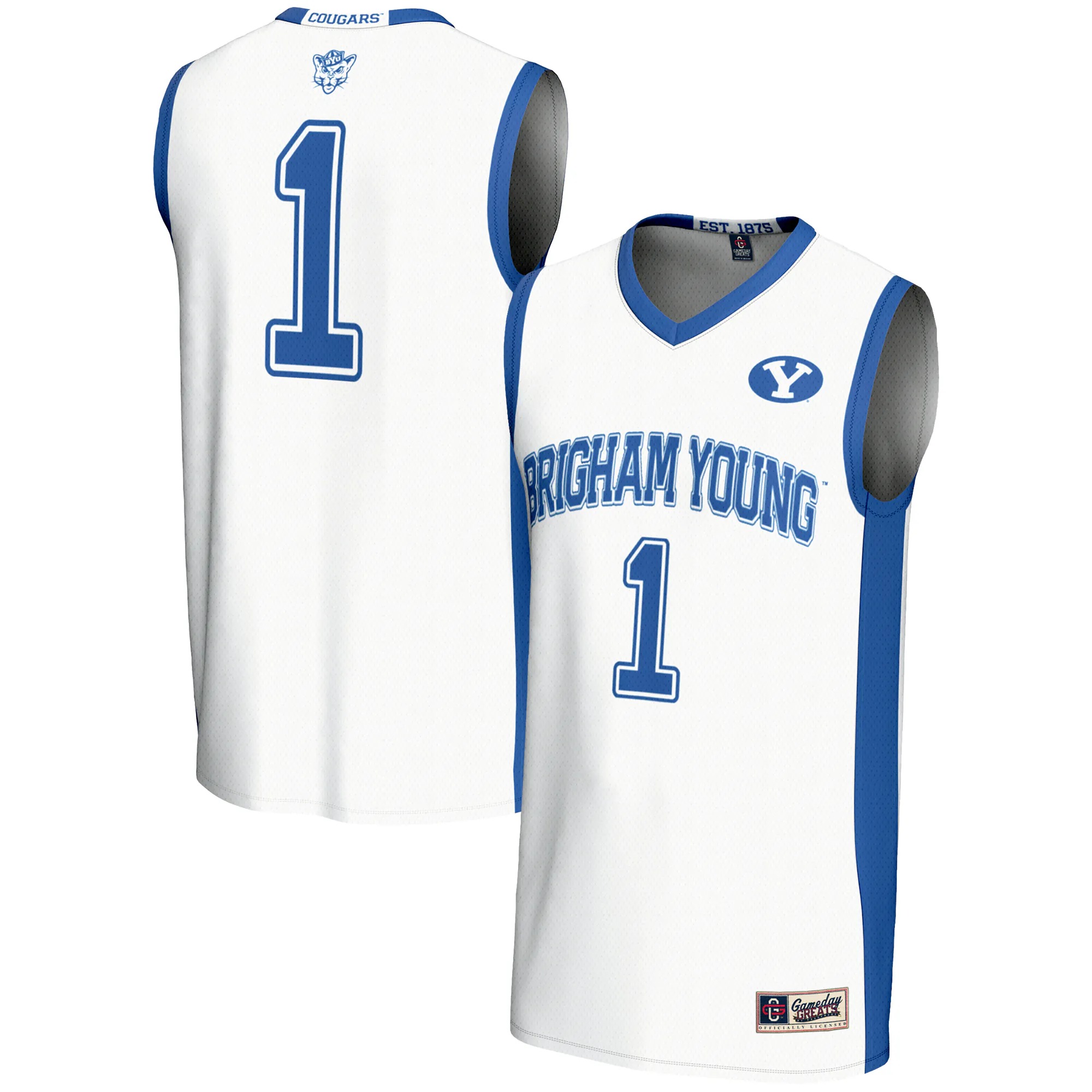 Hunk Wear - #1 BYU Cougars GameDay Greats Youth Lightweight Basketball Jersey - White