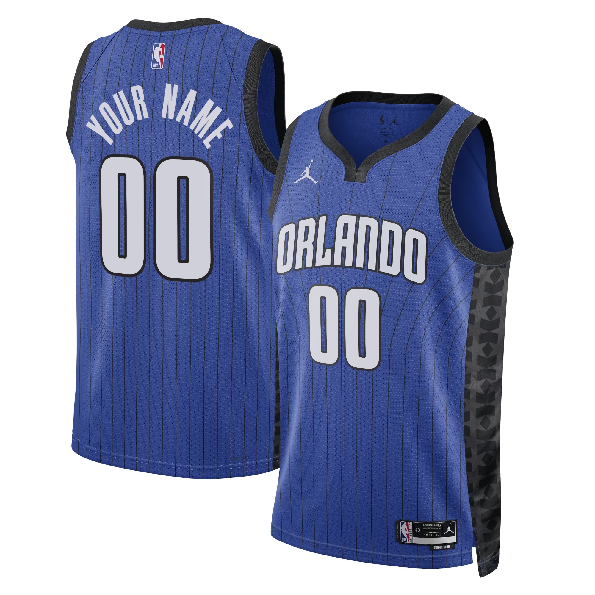 Hunk Wear - Orlando Magic Jordan Brand Unisex 2022_23 Swingman Custom Jersey - Statement Edition - Royal