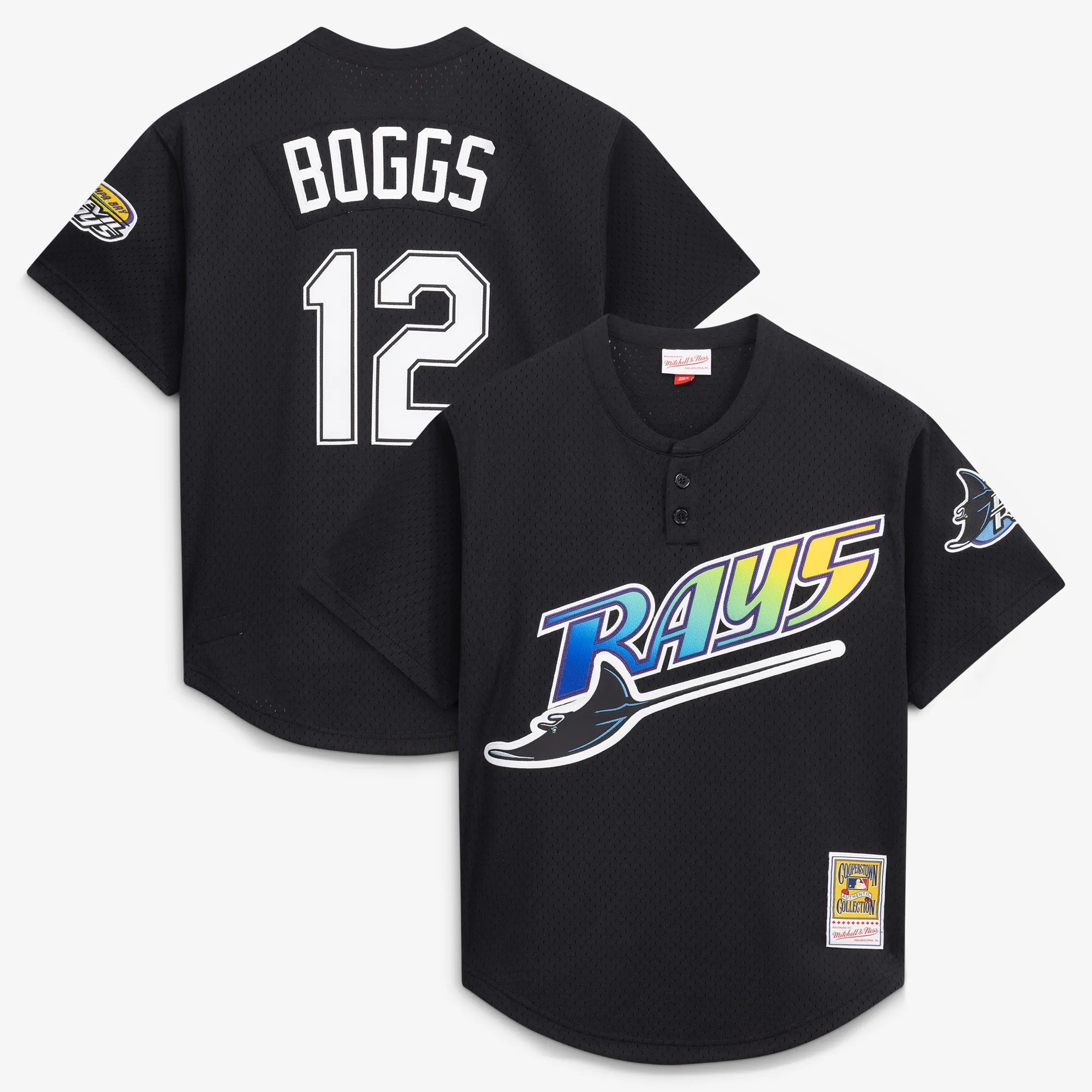 Hunk Wear - Wade Boggs Tampa Bay Rays Mitchell & Ness Authentic Batting Practice Jersey - Black