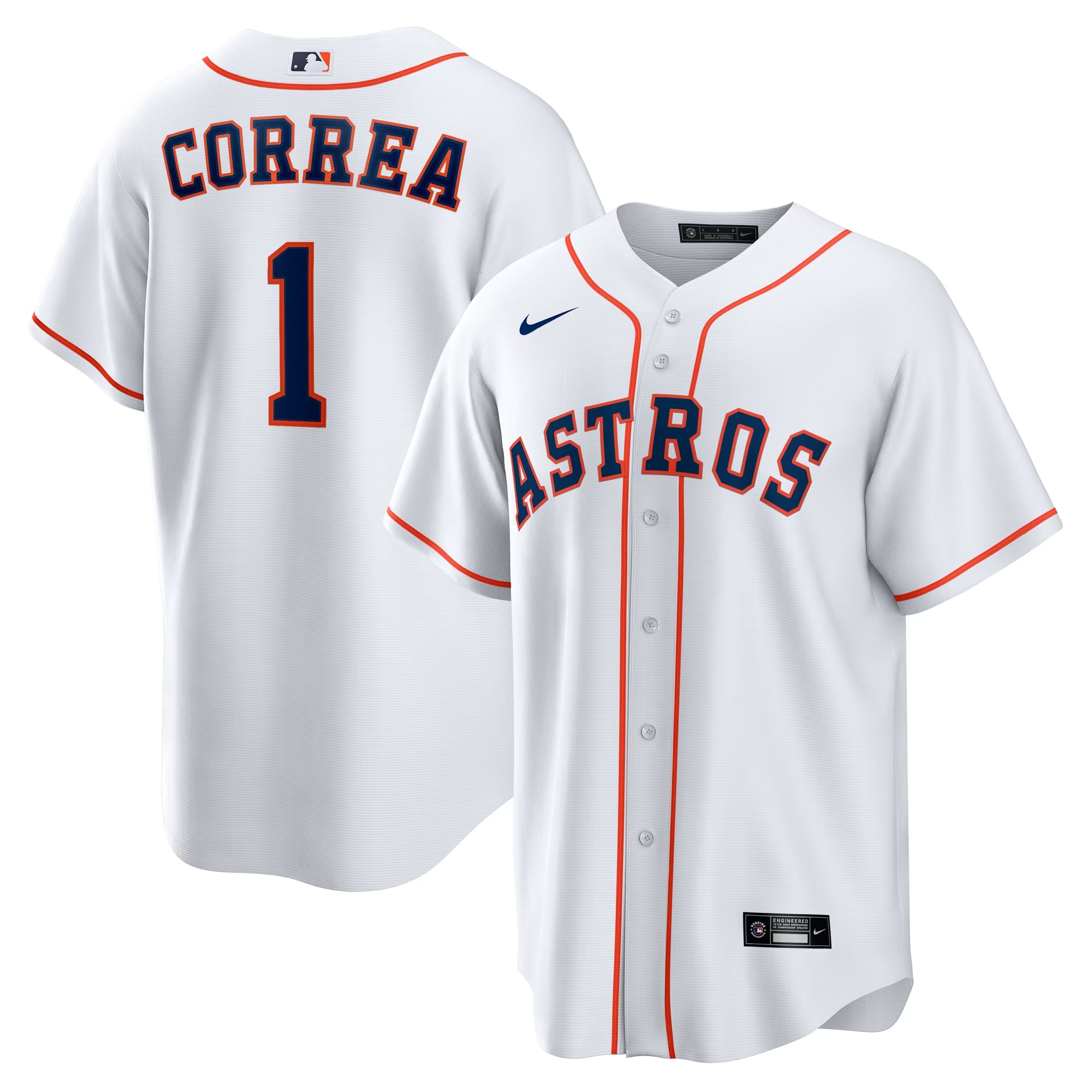 Hunk Wear - Carlos Correa Houston Astros Nike Home Replica Jersey - White