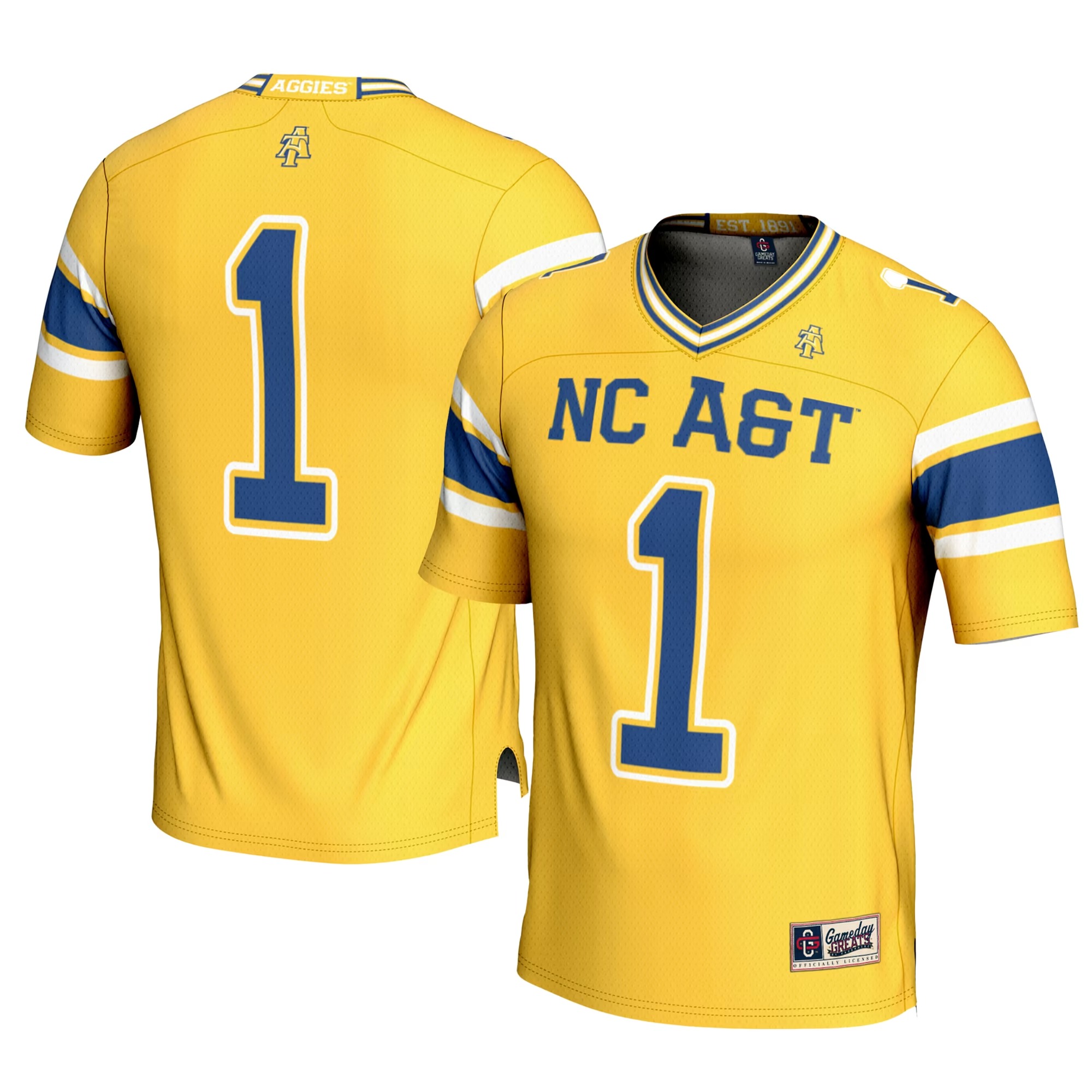 Hunk Wear - #1 North Carolina A&T Aggies GameDay Greats Football Jersey - Gold