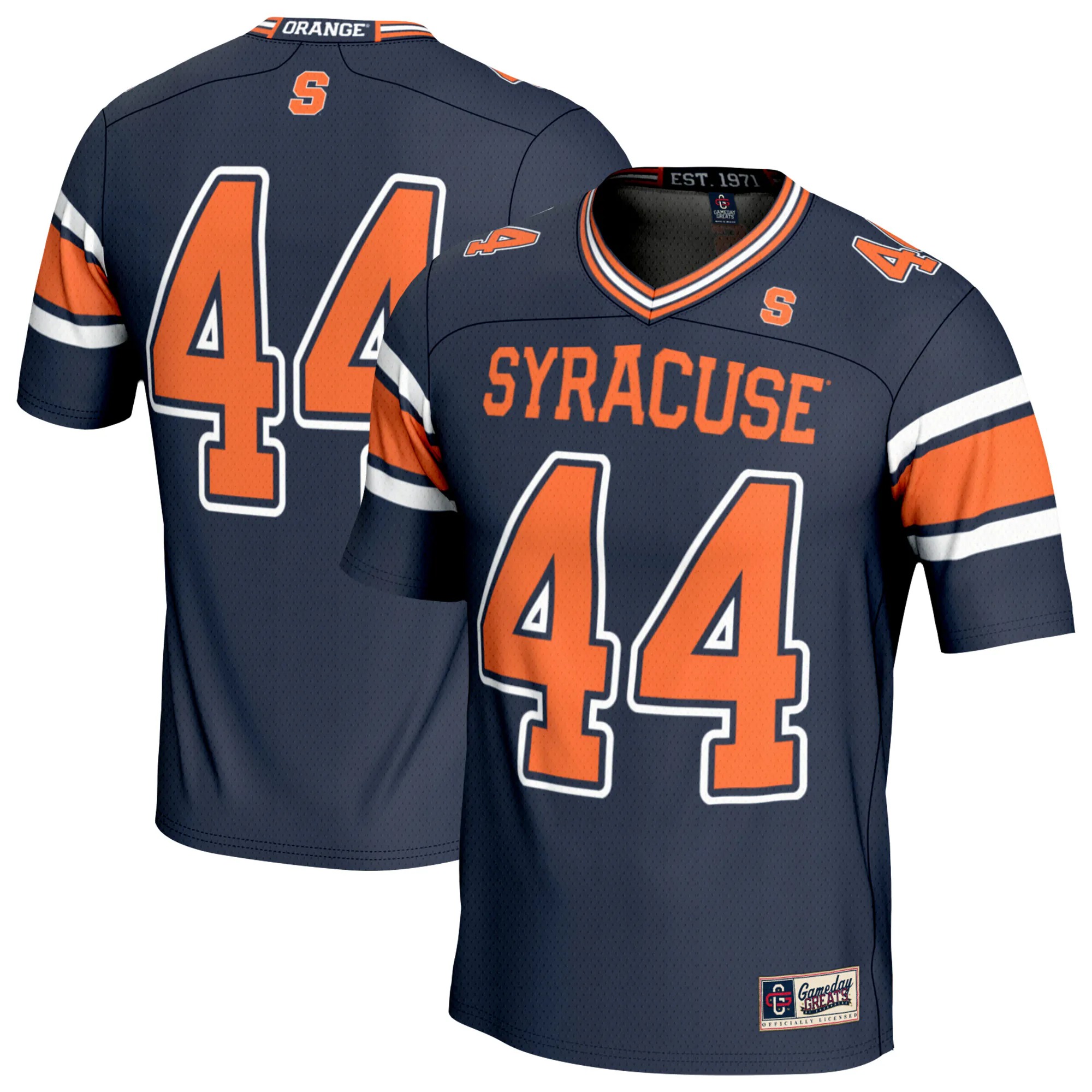 Hunk Wear - #44 Syracuse Orange GameDay Greats Youth Lightweight Collegiate Football Fashion Jersey - Navy