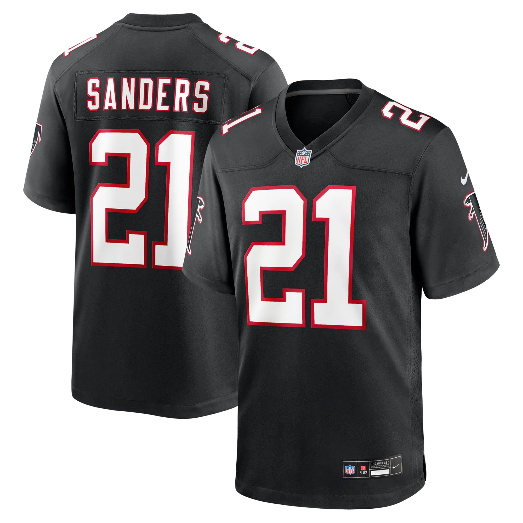 Hunk Wear - Deion Sanders Atlanta Falcons Nike Retired Player Alternate Game Jersey - Black