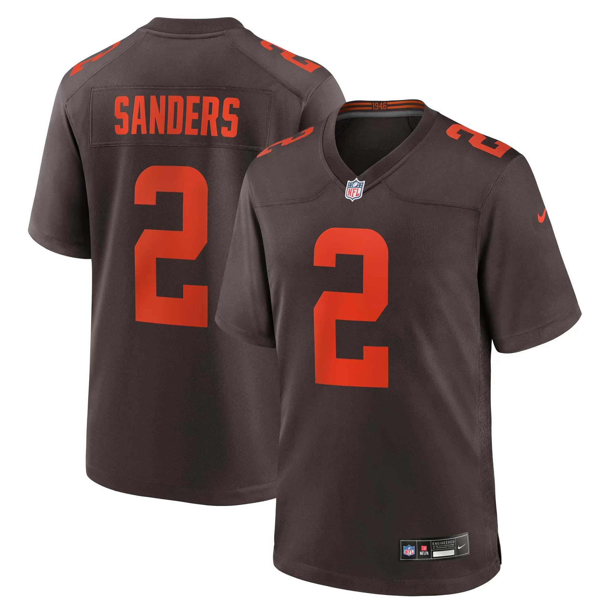 Hunk Wear - Shedeur Sanders Cleveland Browns Nike Alternate Game Jersey - Brown