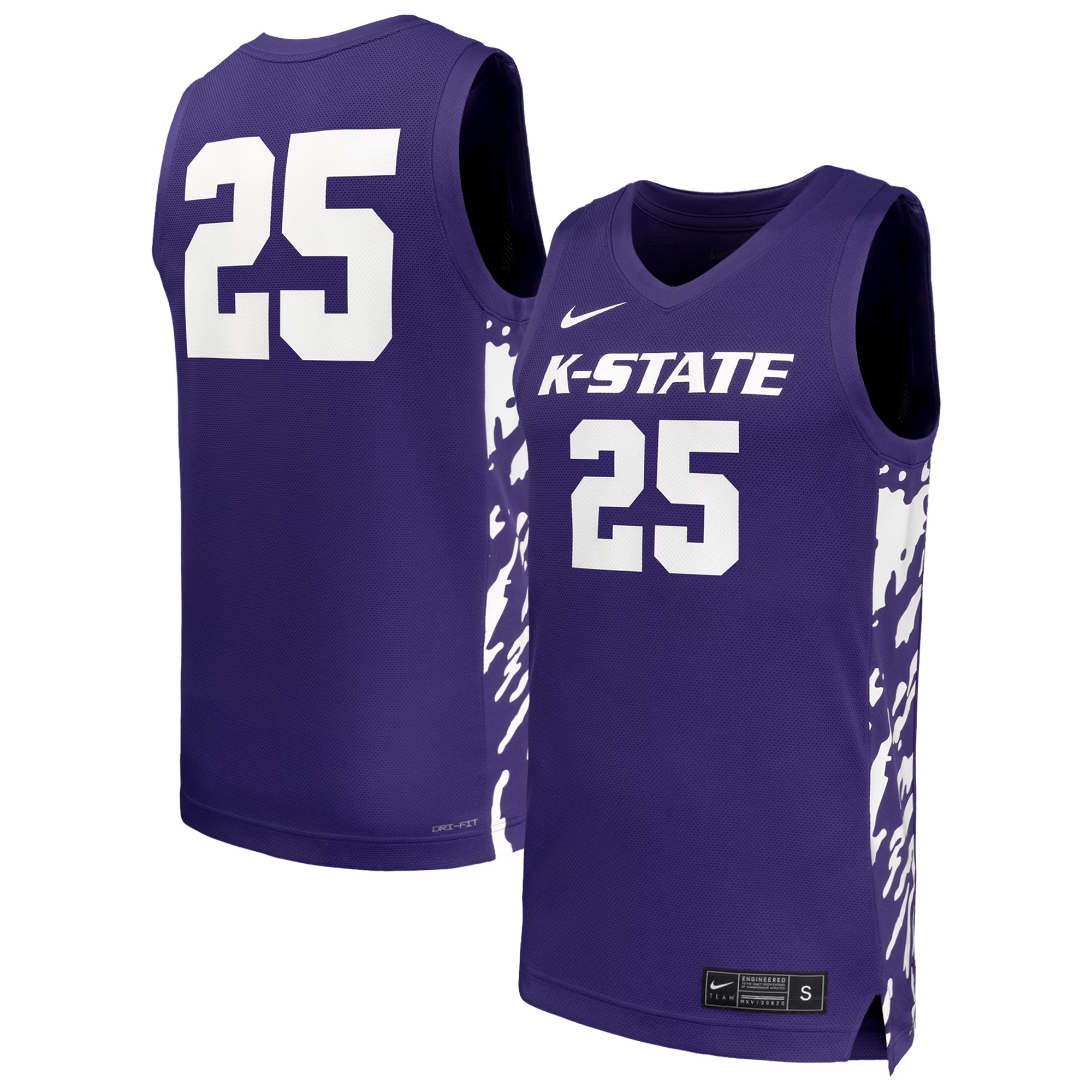 Hunk Wear - #25 Kansas State Wildcats Nike Replica Basketball Jersey - Purple
