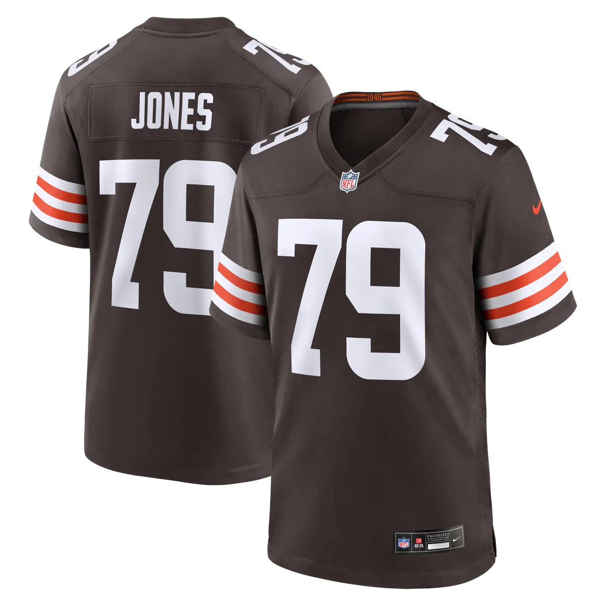 Hunk Wear - Dawand Jones Cleveland Browns Nike Team Game Jersey - Brown