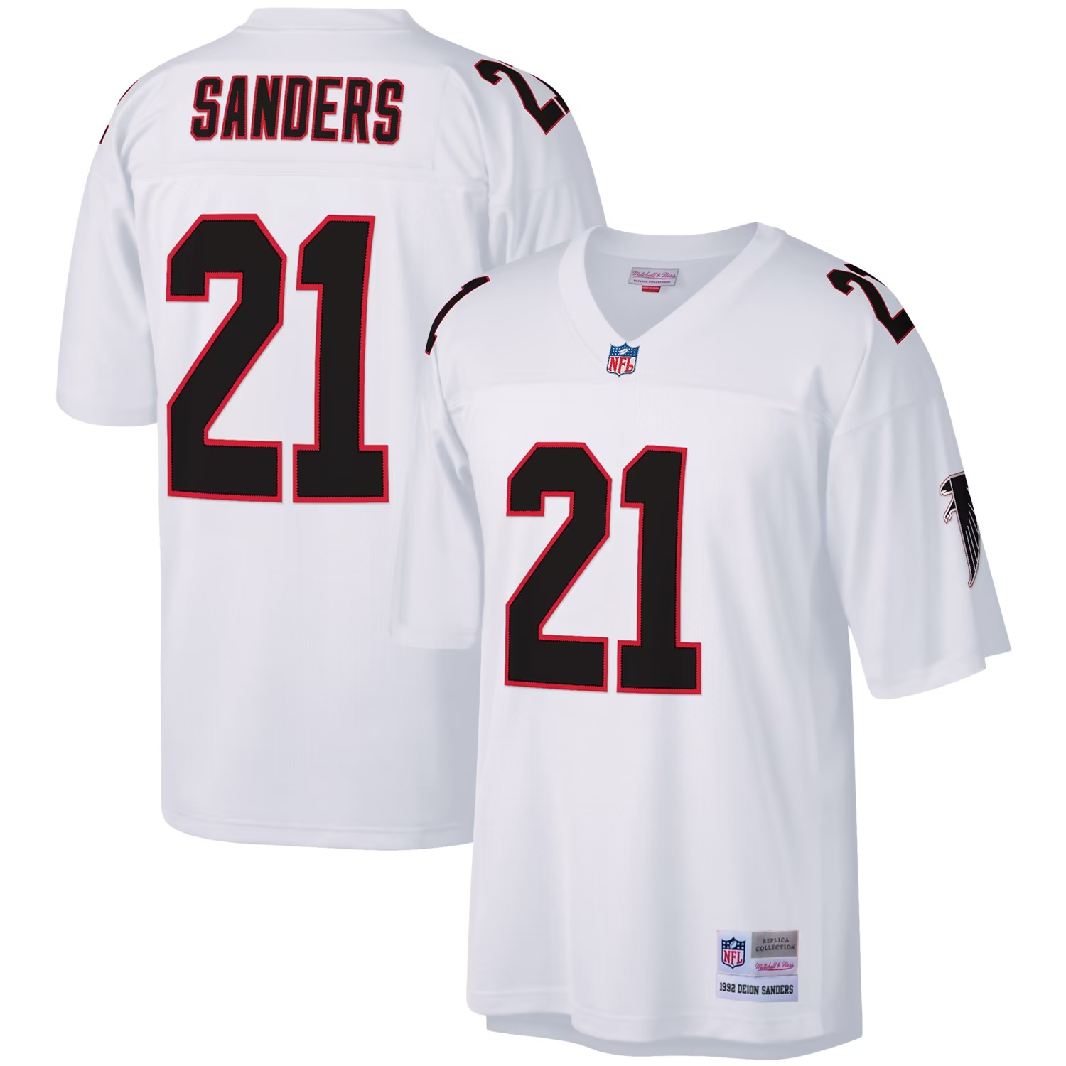 Hunk Wear - Deion Sanders Atlanta Falcons Mitchell & Ness Legacy Replica Jersey - White