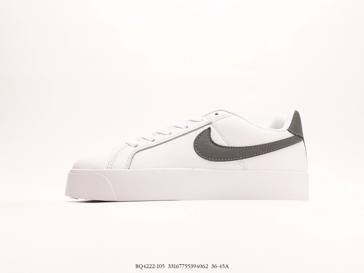 Nike Women’s Court Royale Platform Shoes White Grey BQ4222-105