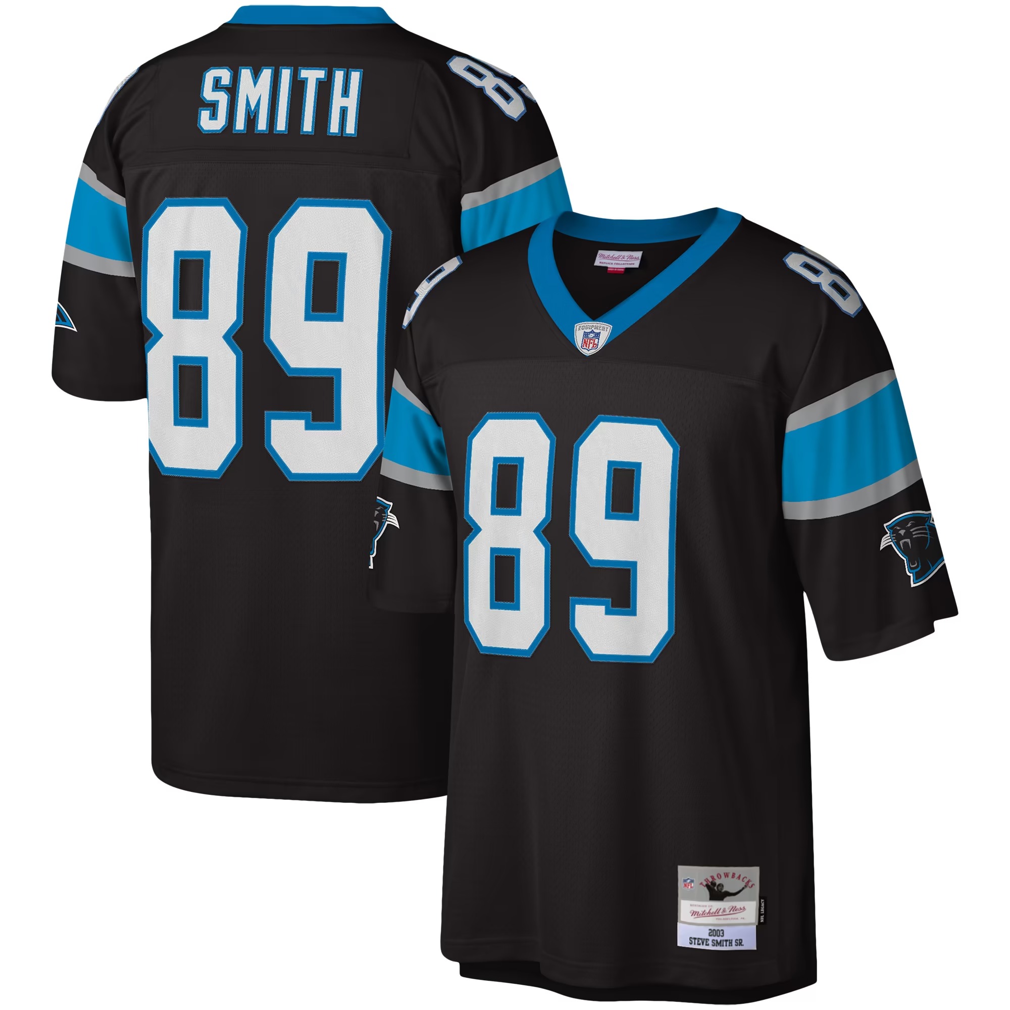 Hunk Wear - Steve Smith Carolina Panthers Mitchell & Ness Legacy Replica Jersey - Black