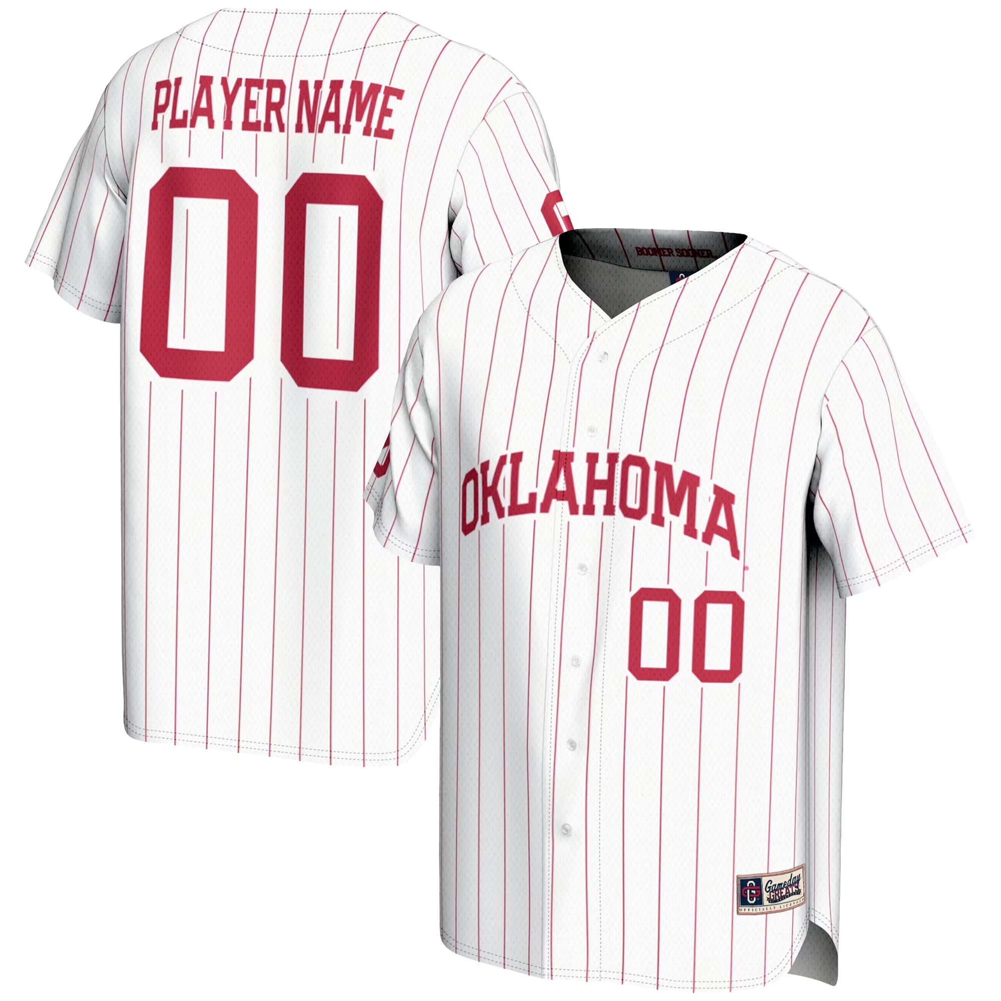 Hunk Wear - Oklahoma Sooners GameDay Greats NIL Pick-A-Player Lightweight Baseball Jersey - White
