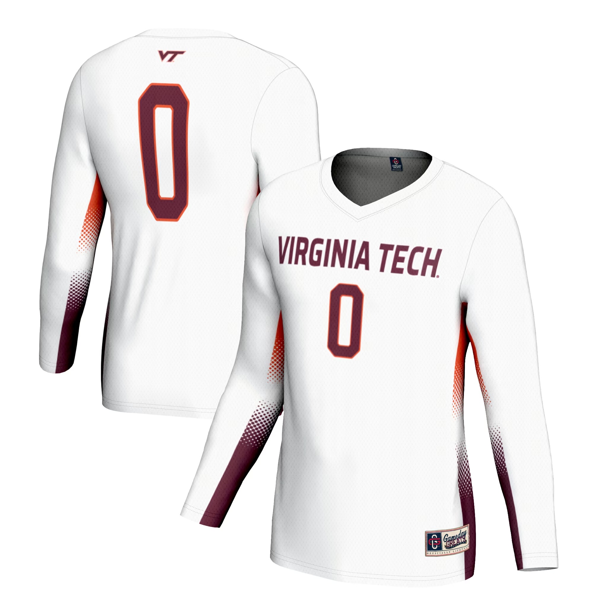 Hunk Wear - #0 Virginia Tech Hokies GameDay Greats Youth Women's Volleyball Lightweight Fashion Jersey - White