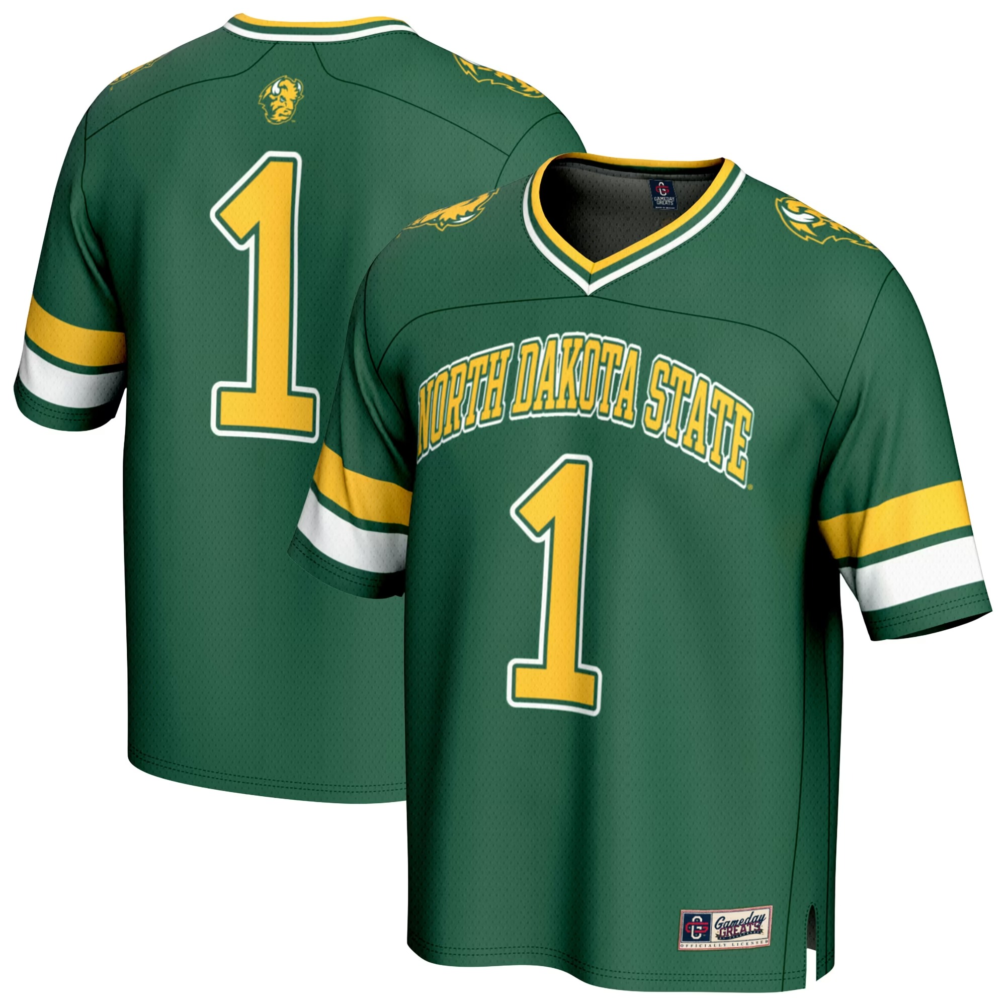 Hunk Wear - #1 NDSU Bison GameDay Greats Youth Lightweight Collegiate Football Fashion Jersey - Green