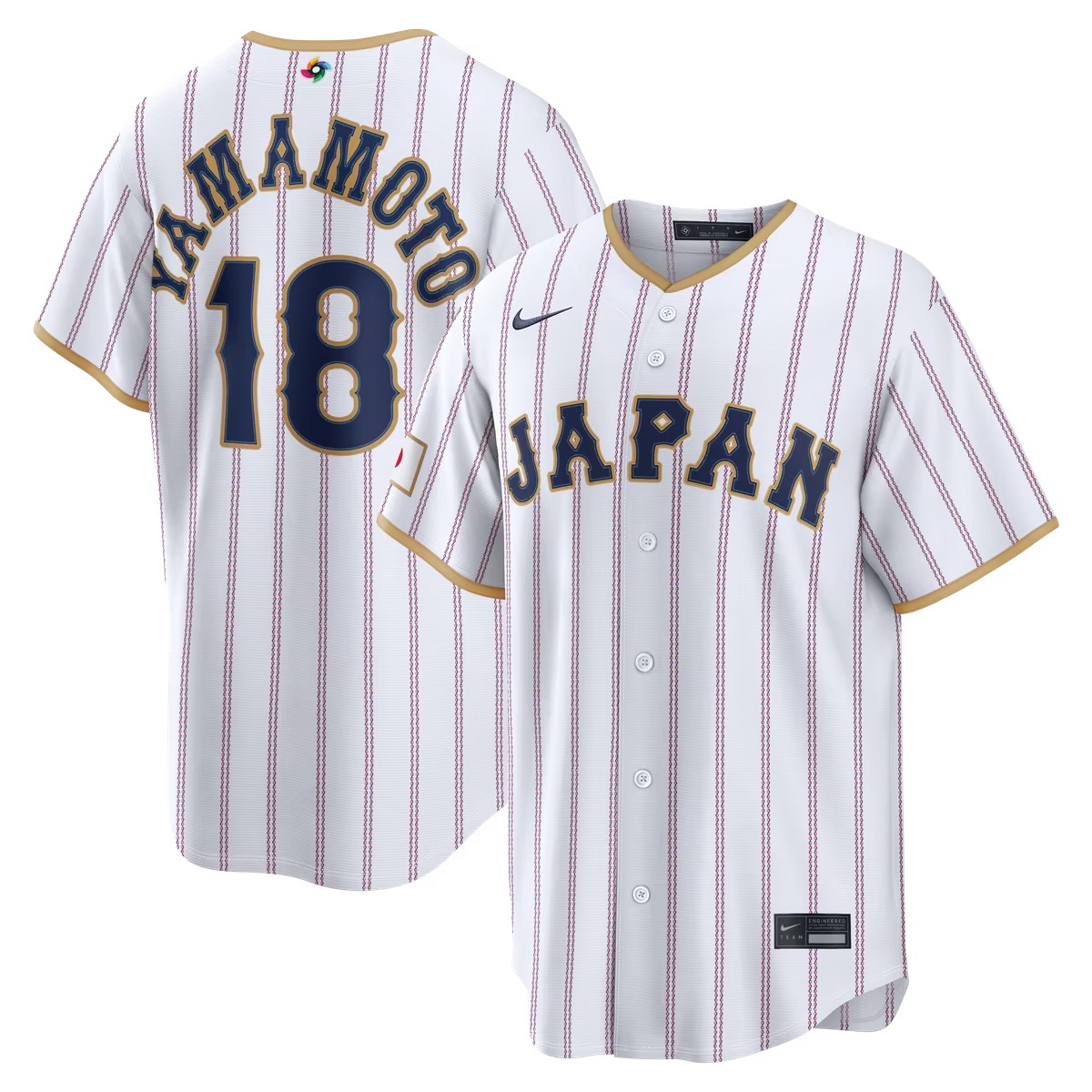 Hunk Wear - Yoshinobu Yamamoto Japan Baseball Nike 2026 World Baseball Classic Home Stadium Jersey - White