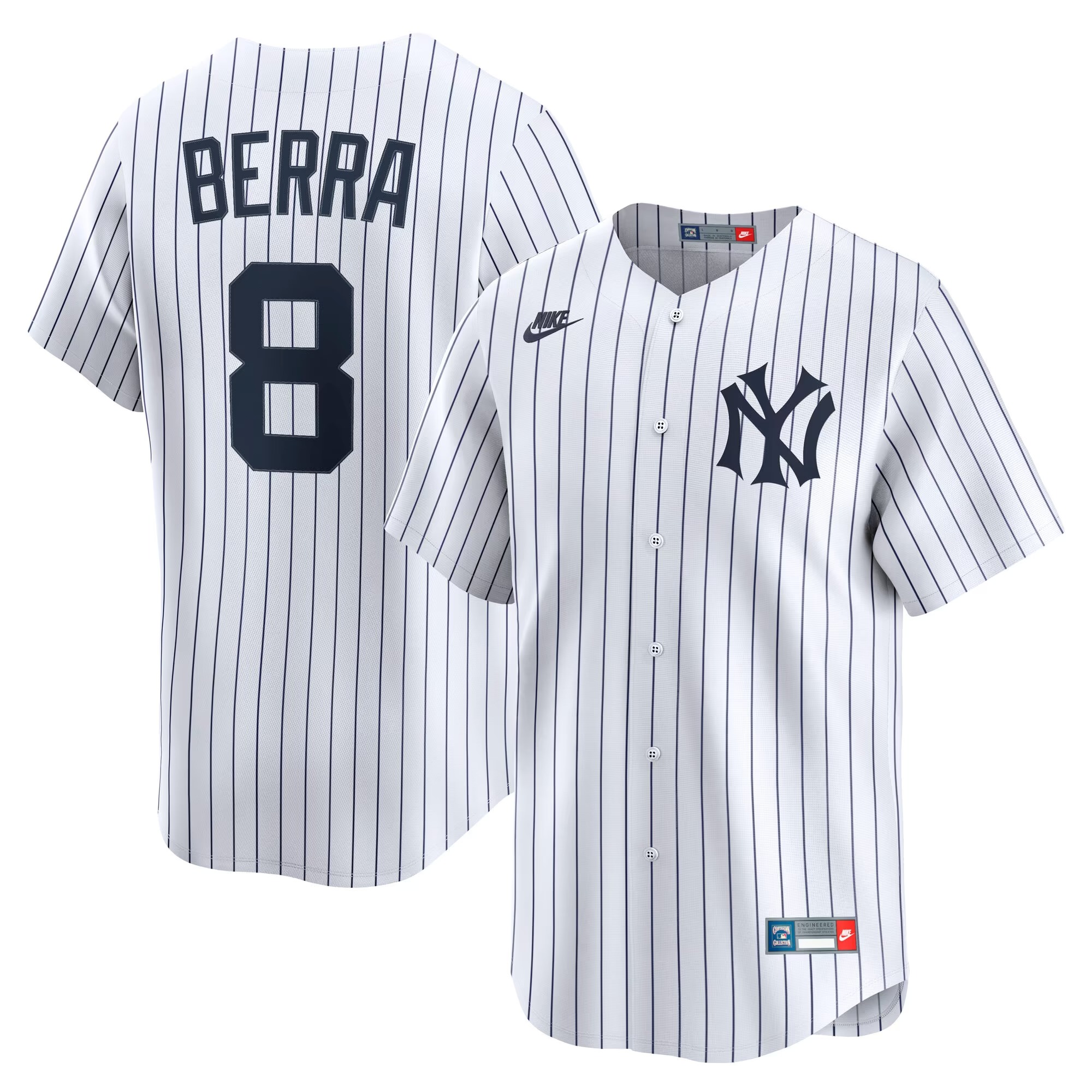 Hunk Wear - Yogi Berra New York Yankees Nike Cooperstown Collection Limited Jersey - White