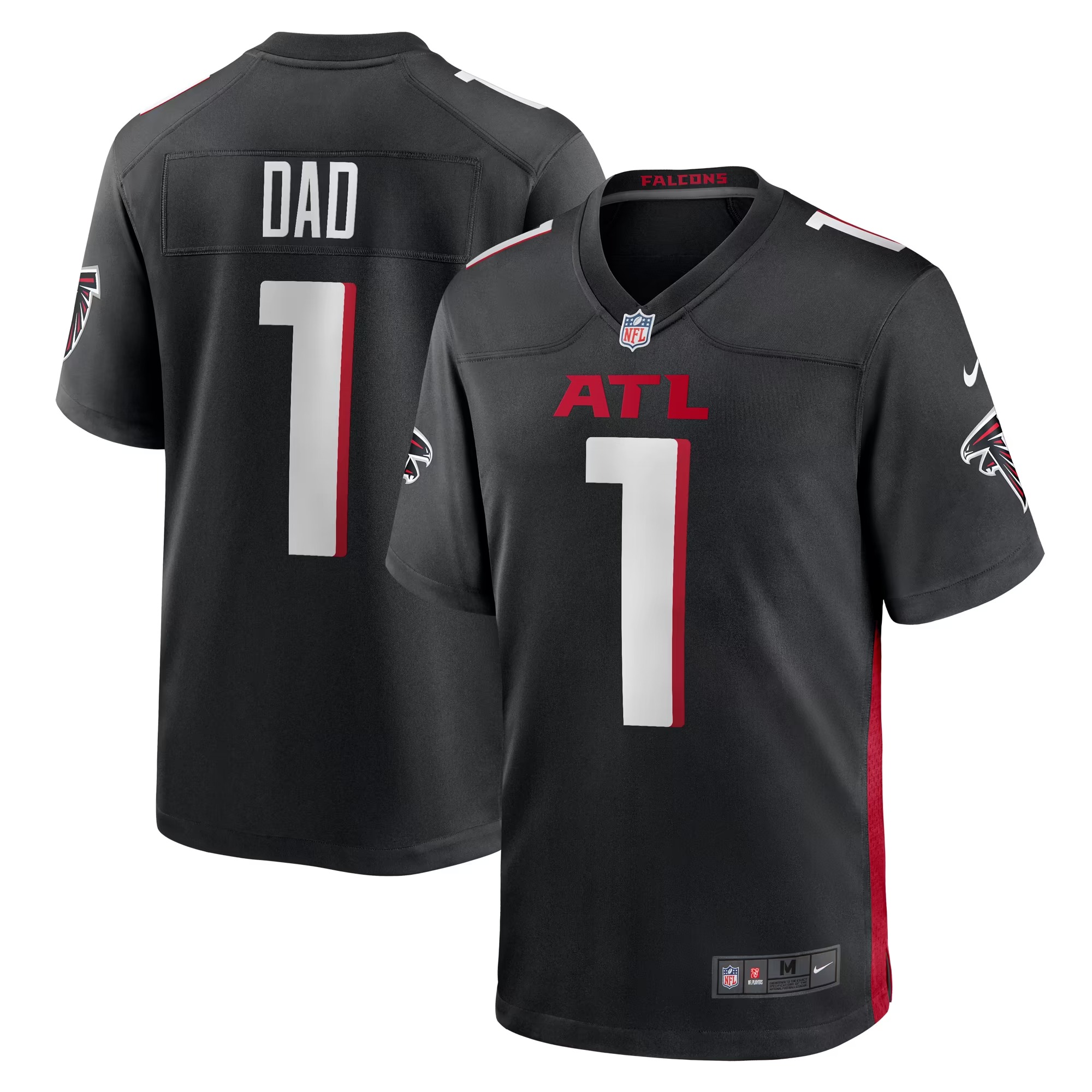 Hunk Wear - Number 1 Dad Atlanta Falcons Nike Game Jersey - Black