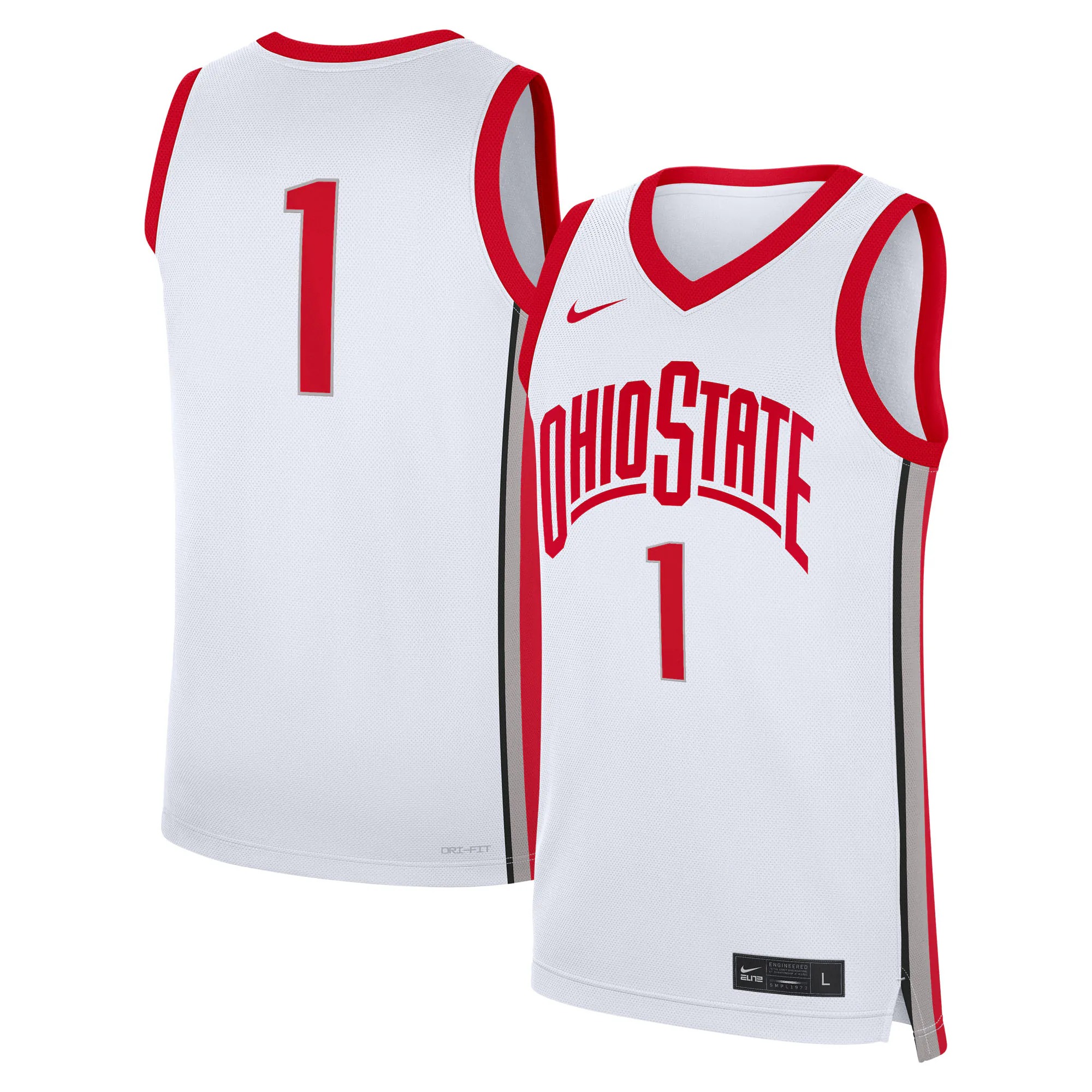 Hunk Wear - #1 Ohio State Buckeyes Nike Home Replica Jersey - White
