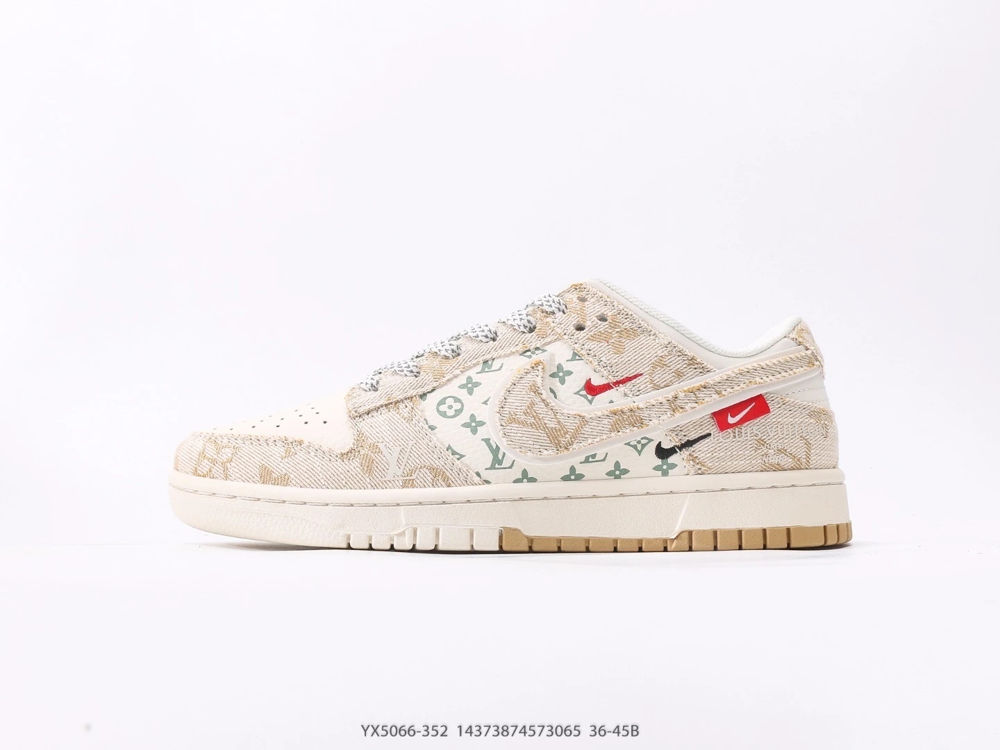 Nike Dunk Low Canvas Monogram Sneakers Beige YX5066-352