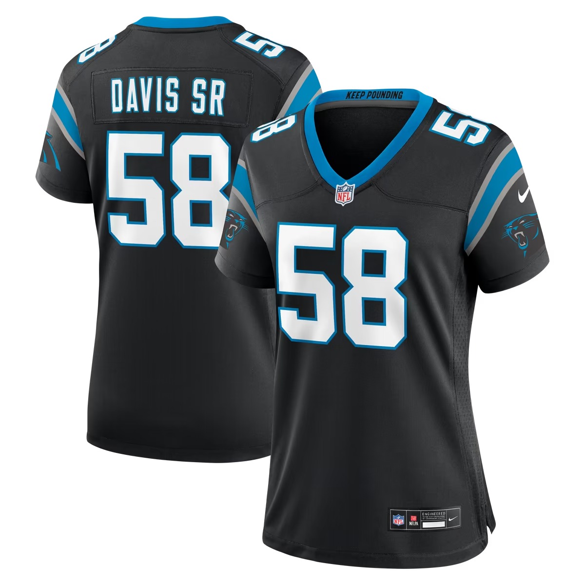 Hunk Wear - Thomas Davis Sr. Carolina Panthers Nike Women's Team Retired Game Jersey - Black