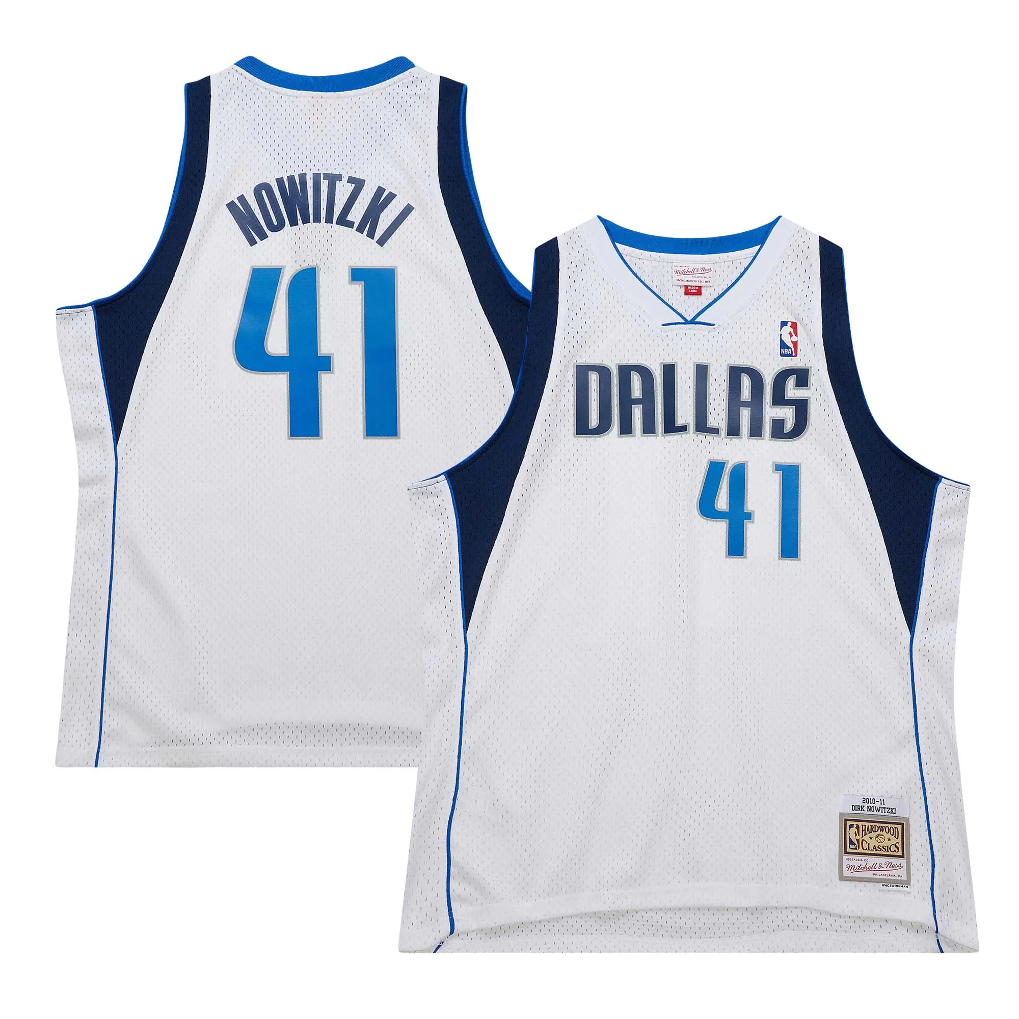 Hunk Wear - Dirk Nowitzki Dallas Mavericks Mitchell & Ness 2010_11 Hardwood Classics Swingman Jersey - White