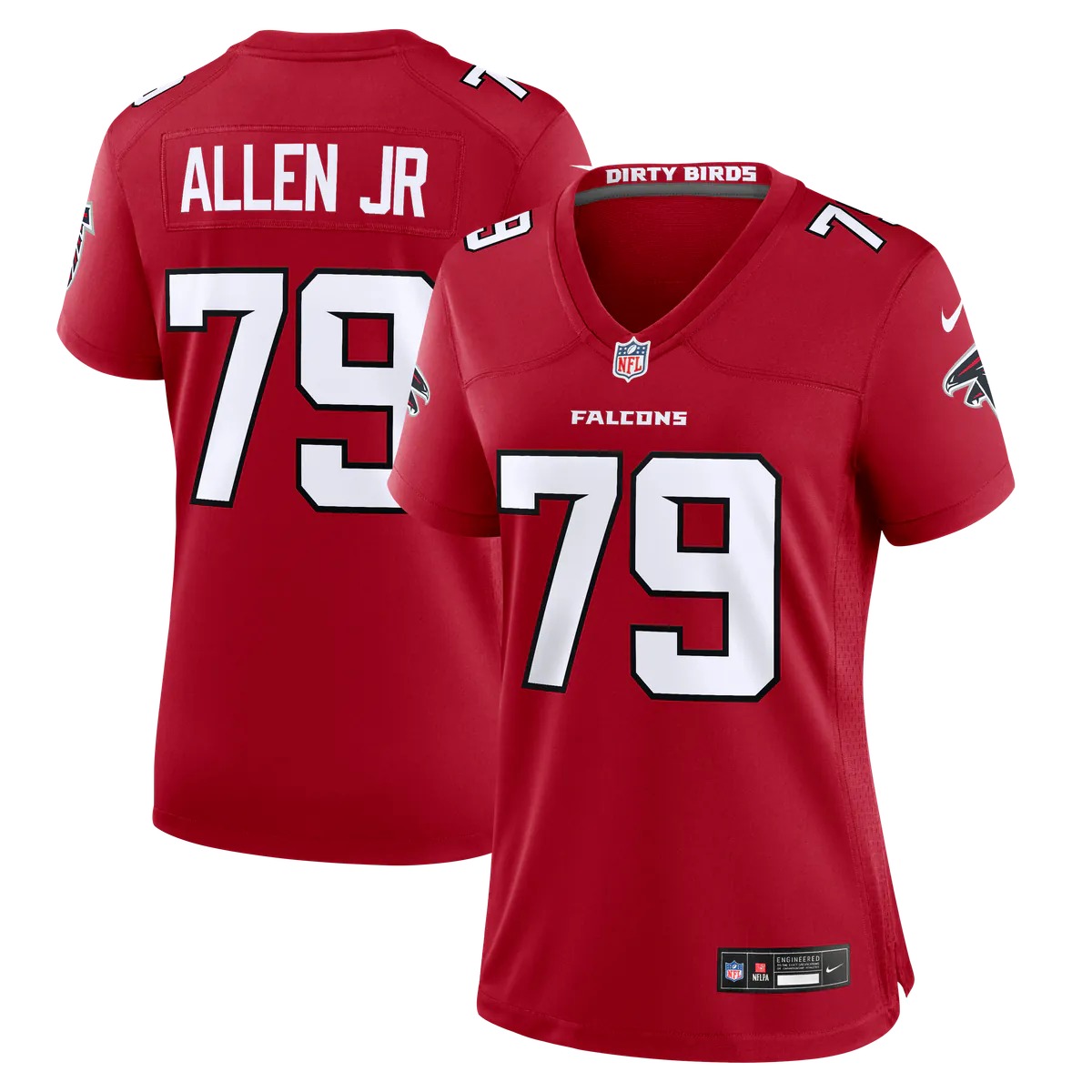 Hunk Wear - Carlos Allen Jr. Atlanta Falcons Nike Women's Team Game Jersey - Red