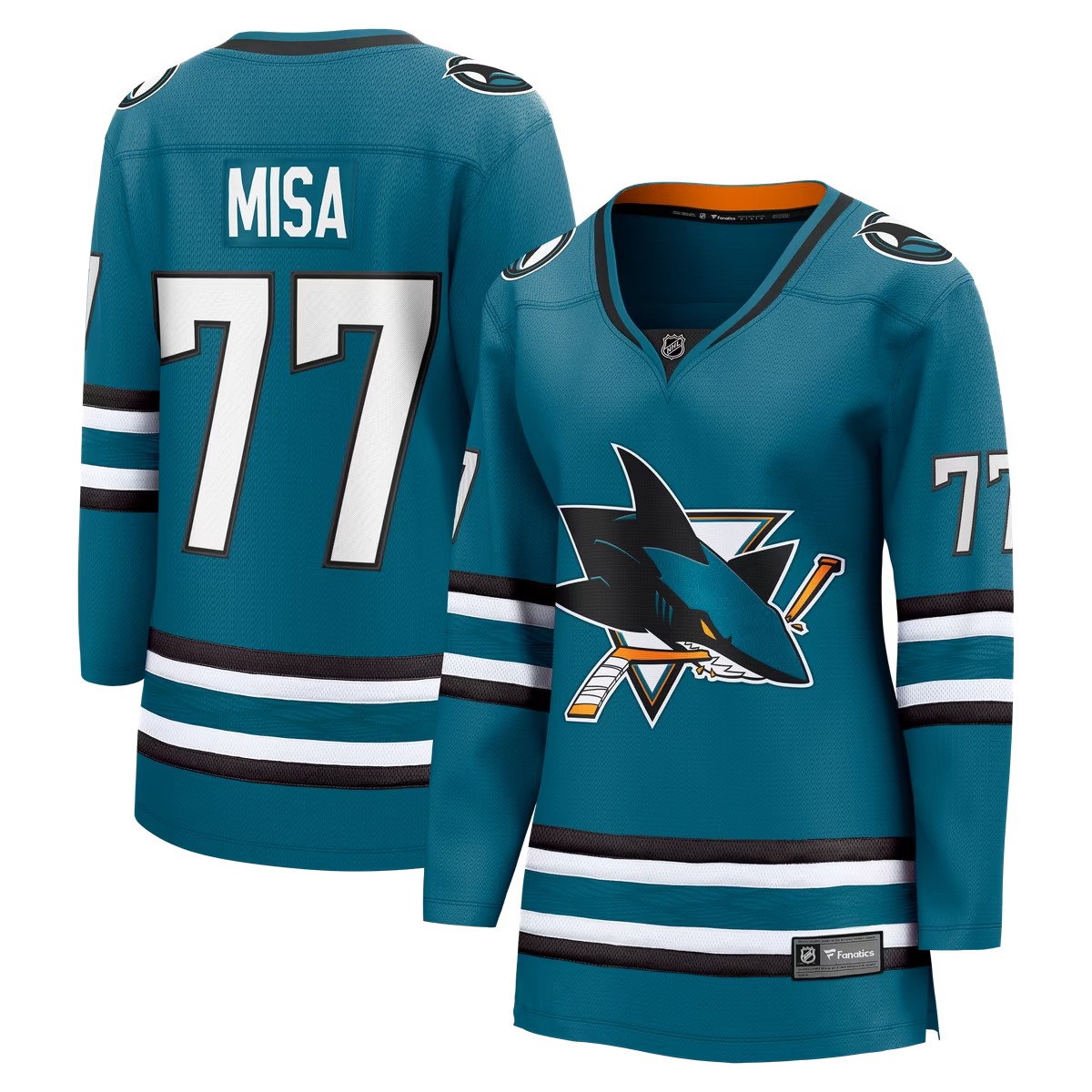 Hunk Wear - Michael Misa San Jose Sharks Fanatics Women's Breakaway Jersey - Teal