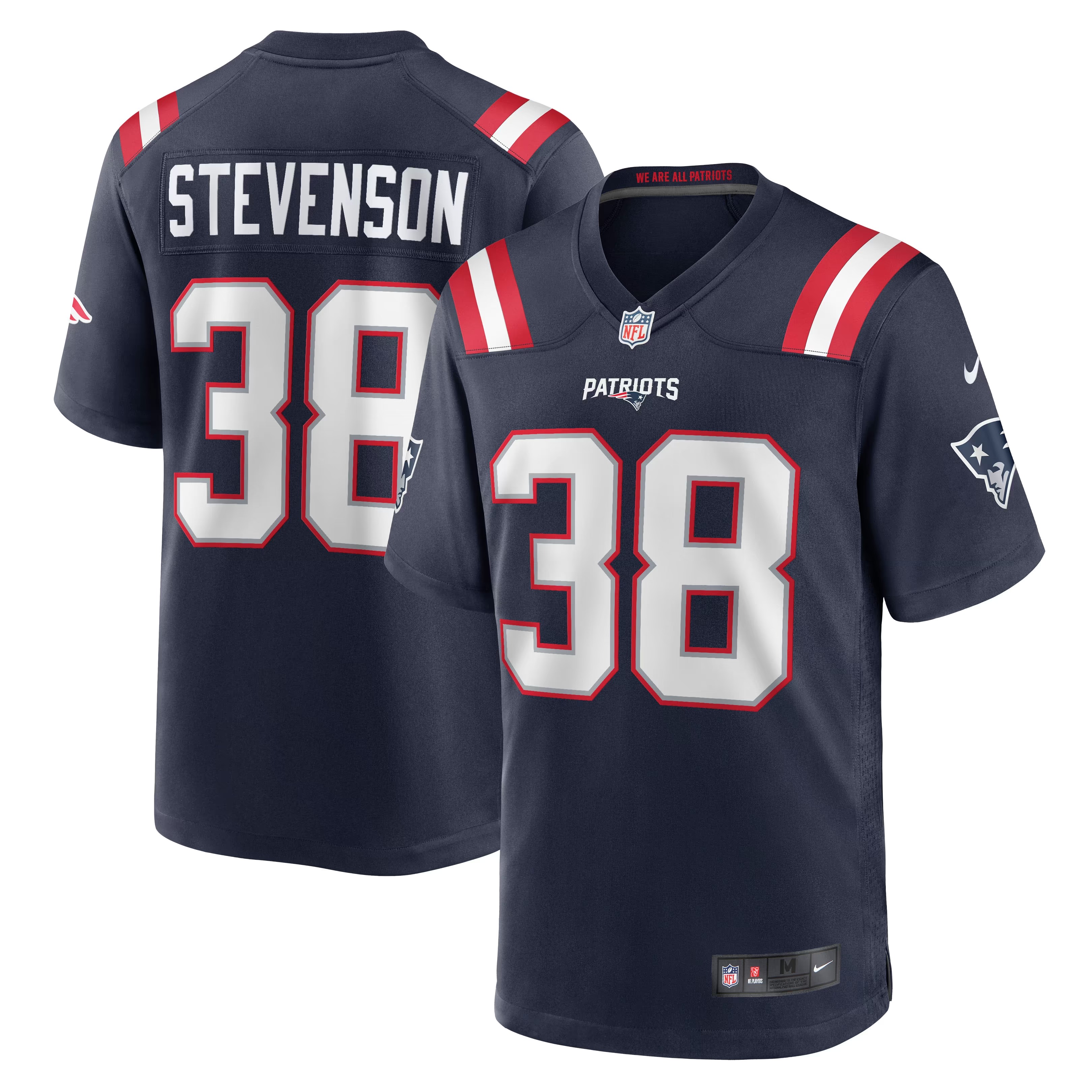 Hunk Wear - Rhamondre Stevenson New England Patriots Nike Game Jersey - Navy