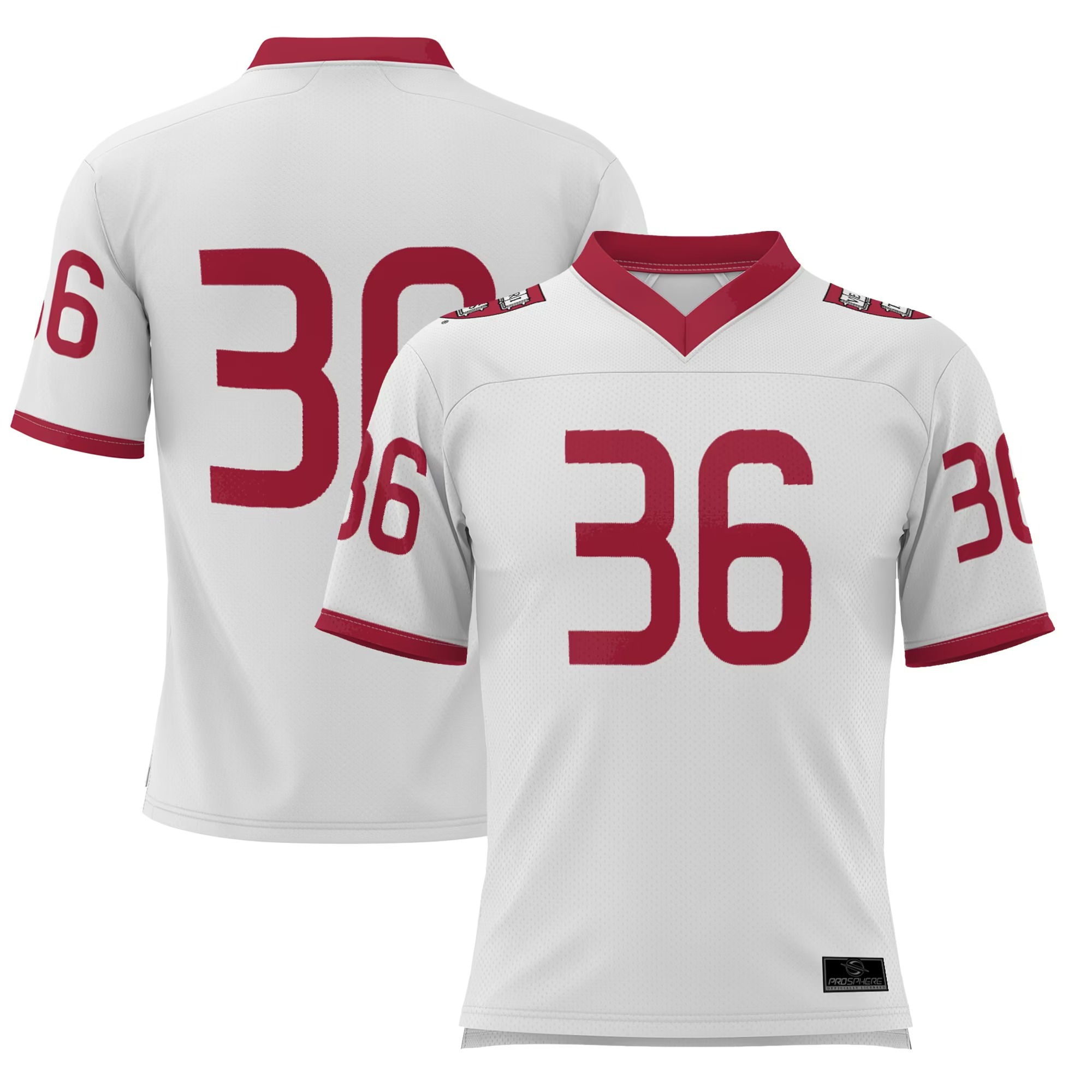 Hunk Wear - #36 Harvard Crimson GameDay Greats Youth Football Jersey - White