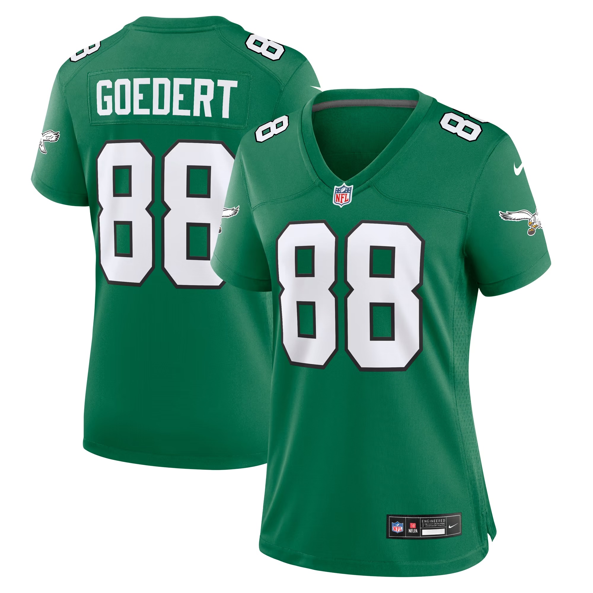 Hunk Wear - Dallas Goedert Philadelphia Eagles Nike Women's Alternate Game Jersey - Kelly Green
