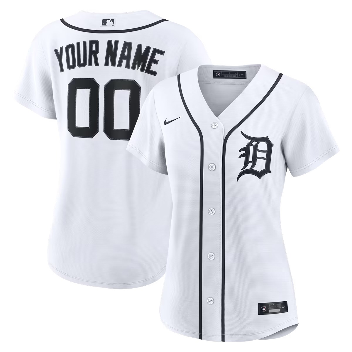 Hunk Wear - Detroit Tigers Nike Women's Home Replica Custom Jersey - White