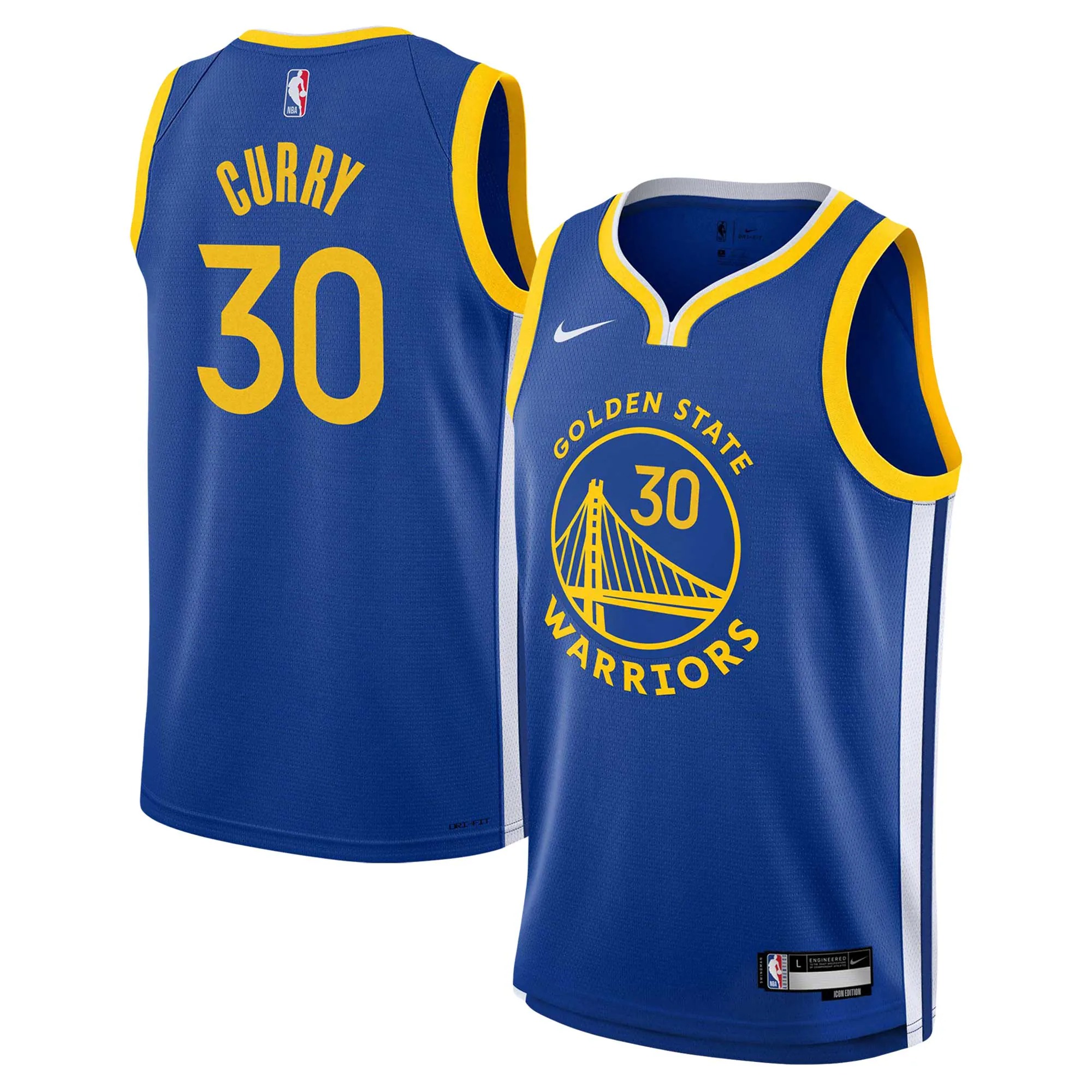 Hunk Wear - Stephen Curry Golden State Warriors Nike Youth Swingman Jersey - Icon Edition - Royal